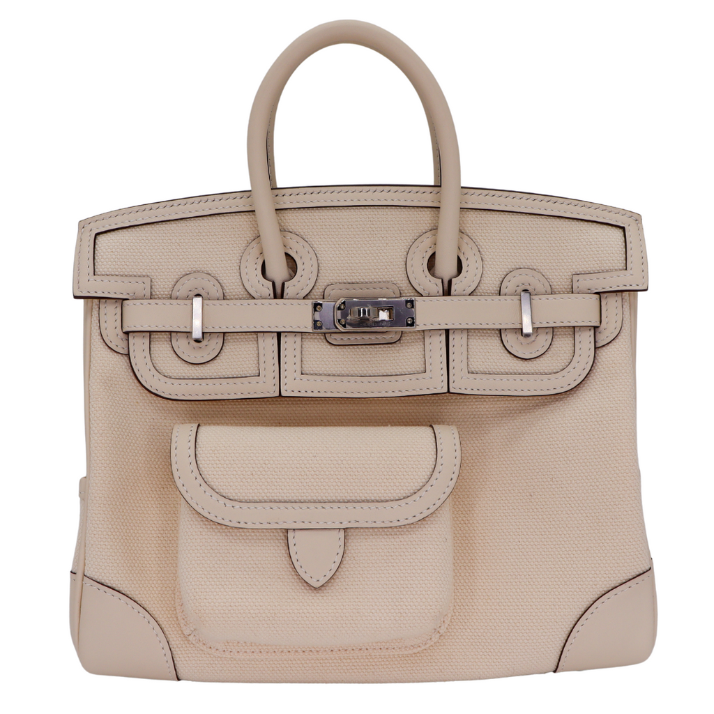 Hermès 25cm Birkin Cargo Nata Canvas/Swift Leather Palladium Hardware 1 Hermès 25cm Birkin Cargo Nata Canvas/Swift Leather Palladium Hardware