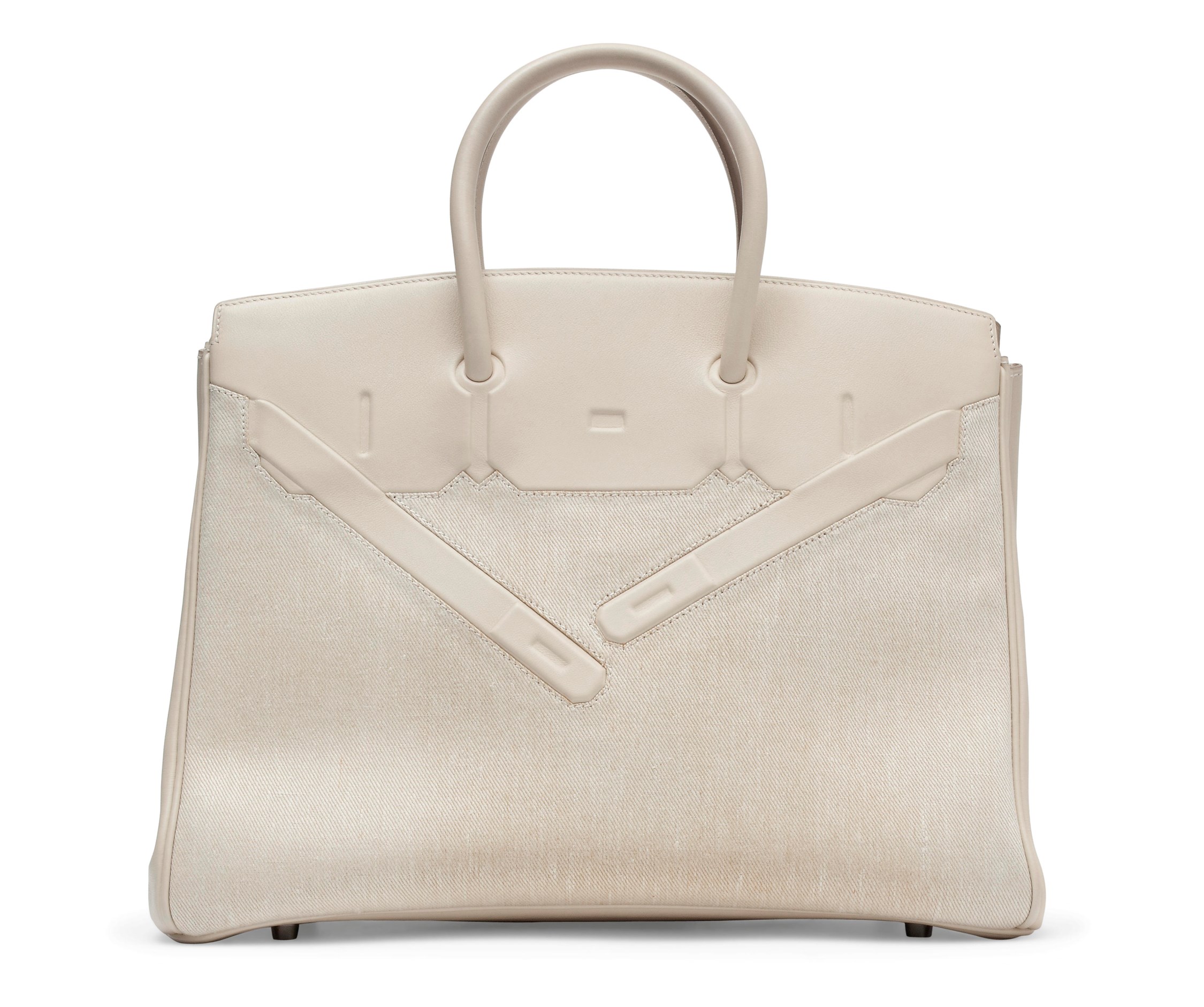 A LIMITED EDITION WHITE SWIFT LEATHER AND TOILE SHADOW BIRKIN 35 BAG 1 A LIMITED EDITION WHITE SWIFT LEATHER AND TOILE SHADOW BIRKIN 35 BAG