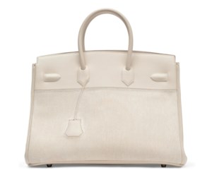 A LIMITED EDITION WHITE SWIFT LEATHER AND TOILE SHADOW BIRKIN 35 BAG 2 A LIMITED EDITION WHITE SWIFT LEATHER AND TOILE SHADOW BIRKIN 35 BAG - Image 2