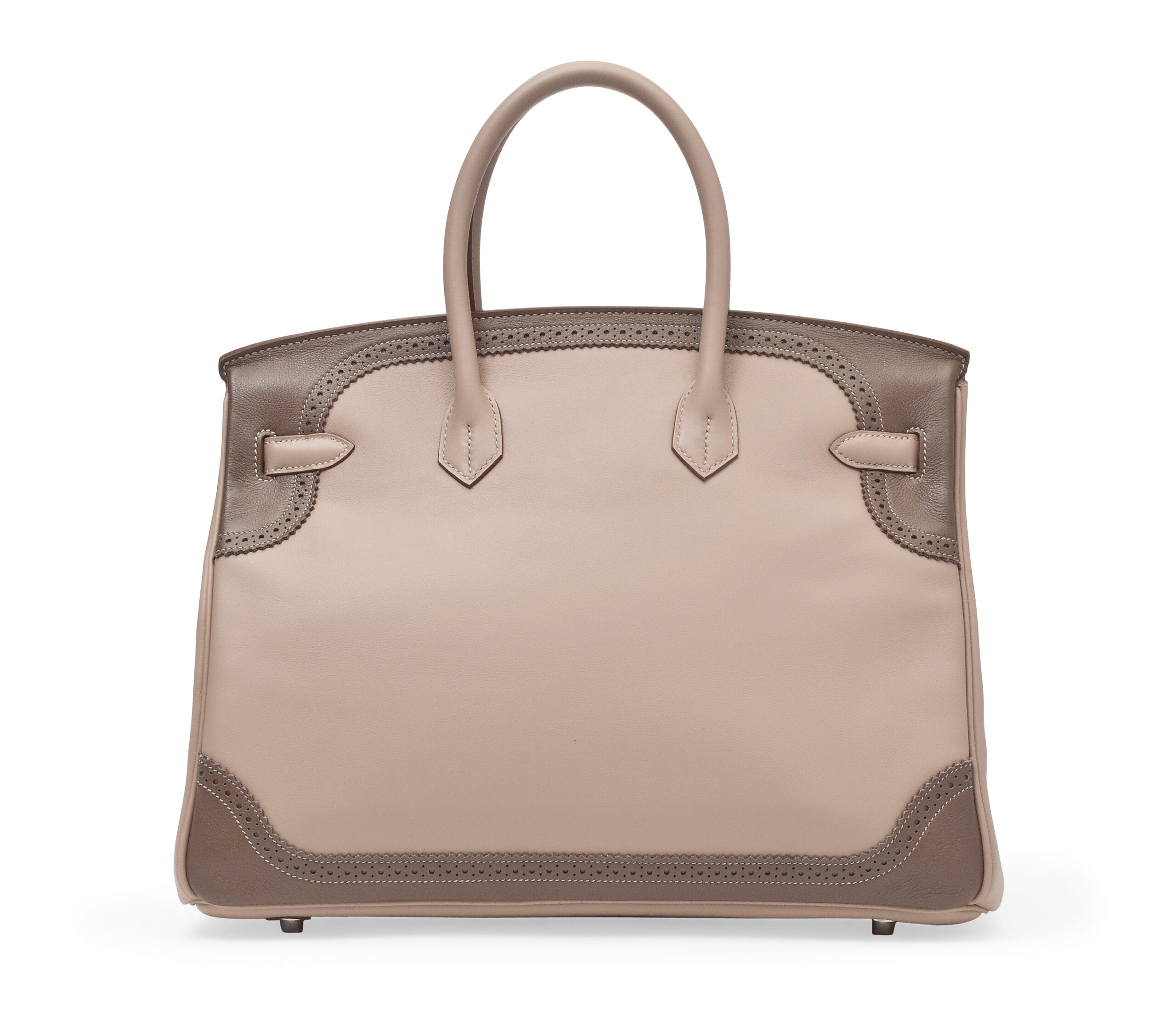 A LIMITED EDITION ARGILE & ETOUPE SWIFT LEATHER GHILLIES BIRKIN 35 BAG WITH PALLADIUM HARDWARE 3 A LIMITED EDITION ARGILE & ETOUPE SWIFT LEATHER GHILLIES BIRKIN 35 BAG WITH PALLADIUM HARDWARE - Image 3