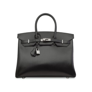 A LIMITED EDITION BLACK TADELAKT LEATHER BIRKIN 35 WITH PALLADIUM GUILLOCHÉ HARDWARE
