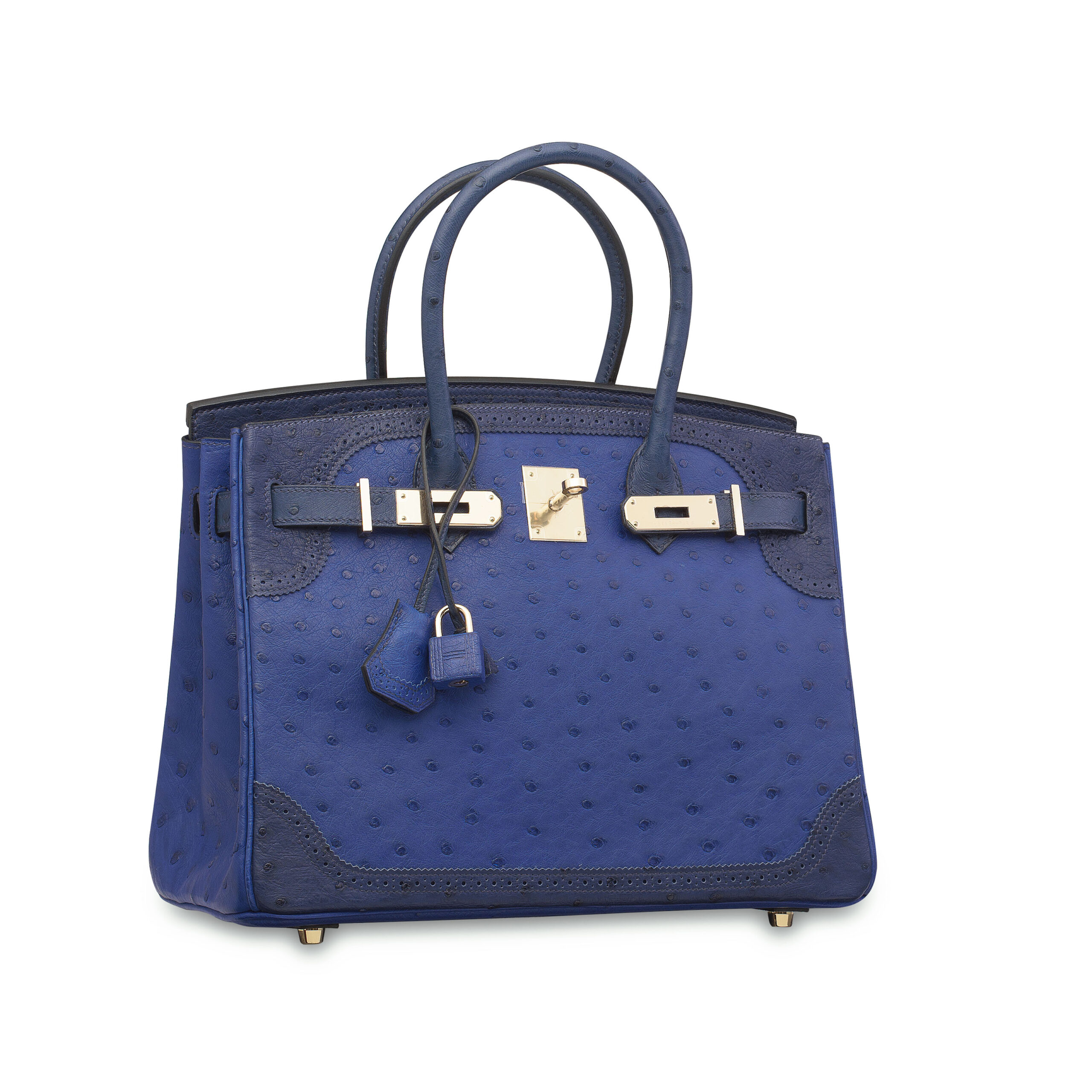 A LIMITED EDITION BLEU SAPHIR, BLEU IRIS & BLEU DE MALTE OSTRICH GHILLIES BIRKIN 30 WITH PERMABRASS HARDWARE - Image 2