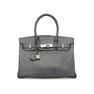 A LIMITED EDITION BLACK DALMATIEN BUFFALO LEATHER BIRKIN 30 WITH PALLADIUM HARDWARE
