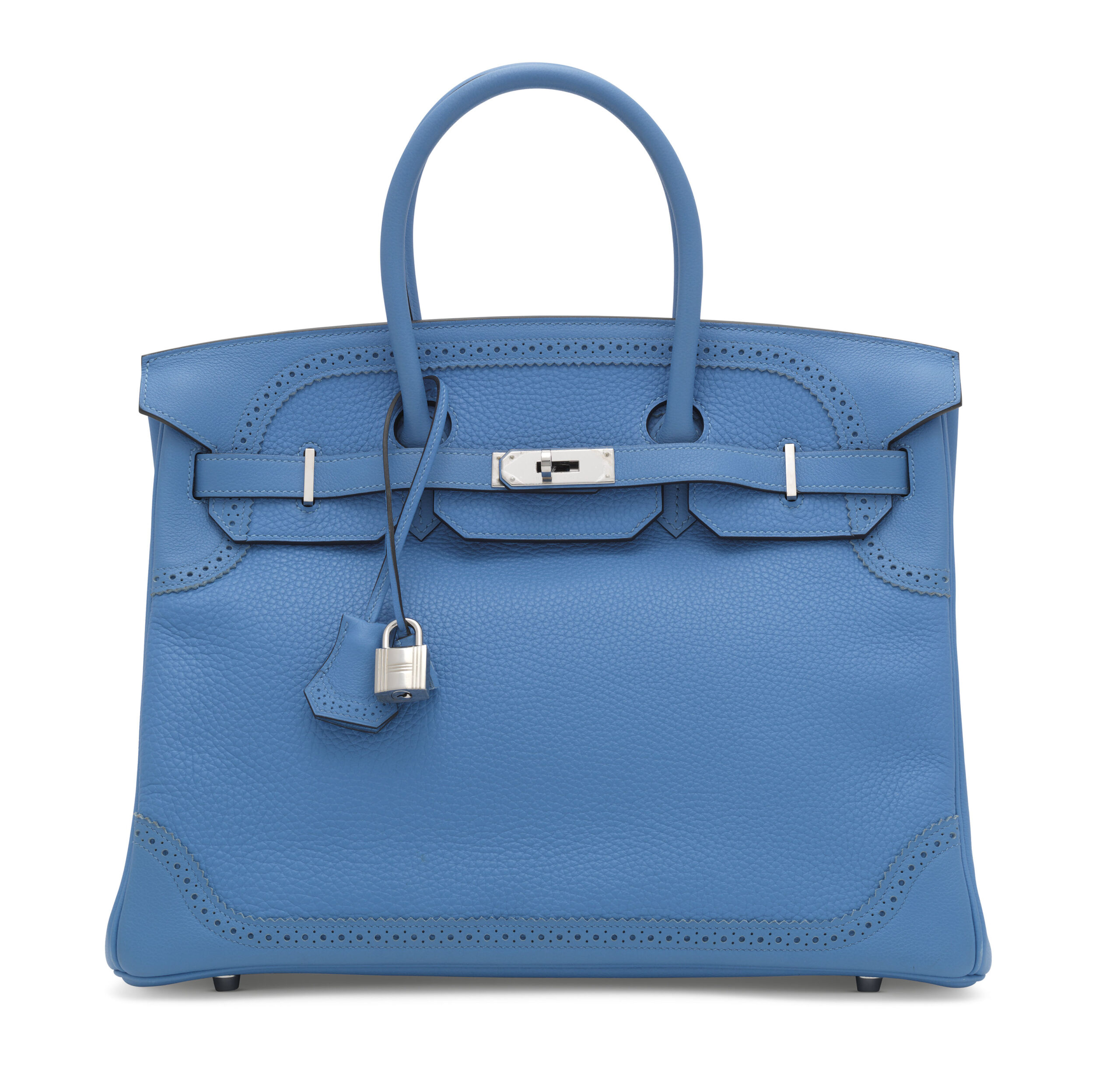 A LIMITED EDITION BLEU PARADIS TOGO & EVERCALF LEATHER GHILLIES BIRKIN 35 WITH PALLADIUM HARDWARE 1 A LIMITED EDITION BLEU PARADIS TOGO & EVERCALF LEATHER GHILLIES BIRKIN 35 WITH PALLADIUM HARDWARE
