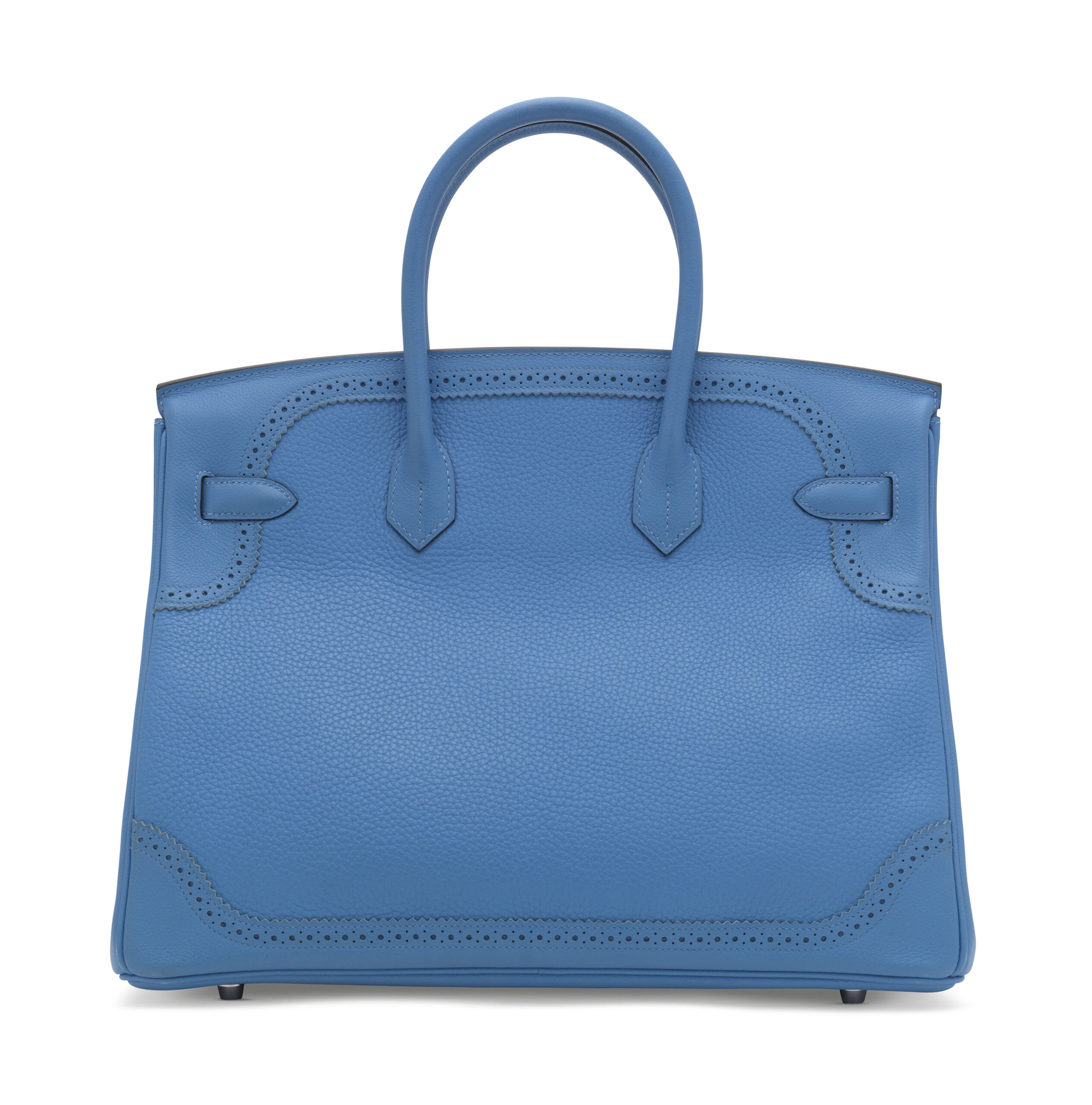 A LIMITED EDITION BLEU PARADIS TOGO & EVERCALF LEATHER GHILLIES BIRKIN 35 WITH PALLADIUM HARDWARE 4 A LIMITED EDITION BLEU PARADIS TOGO & EVERCALF LEATHER GHILLIES BIRKIN 35 WITH PALLADIUM HARDWARE - Image 4