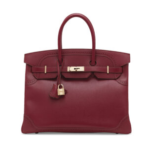A LIMITED EDITION RUBIS TADELAKT LEATHER GHILLIES BIRKIN 35 WITH PERMABRASS HARDWARE