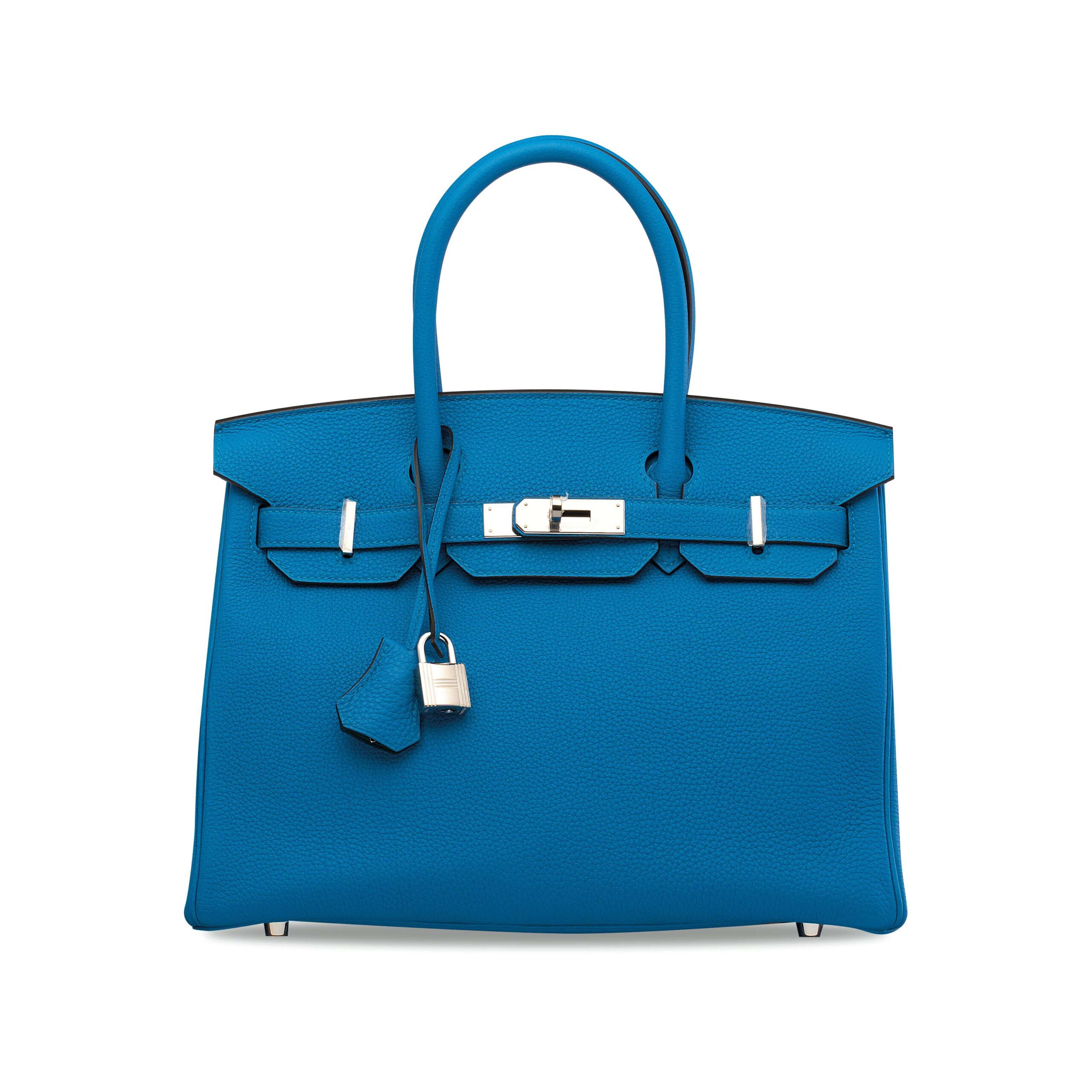 A LIMITED EDITION BLEU ZANZIBAR & MALACHITE TOGO LEATHER VERSO BIRKIN 30 WITH PALLADIUM HARDWARE