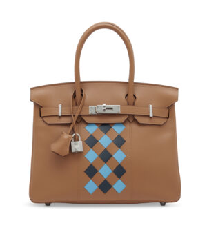 A LIMITED EDITION GOLD SWIFT & EPSOM LEATHER TRESSAGE BIRKIN 30 WITH PALLADIUM HARDWARE