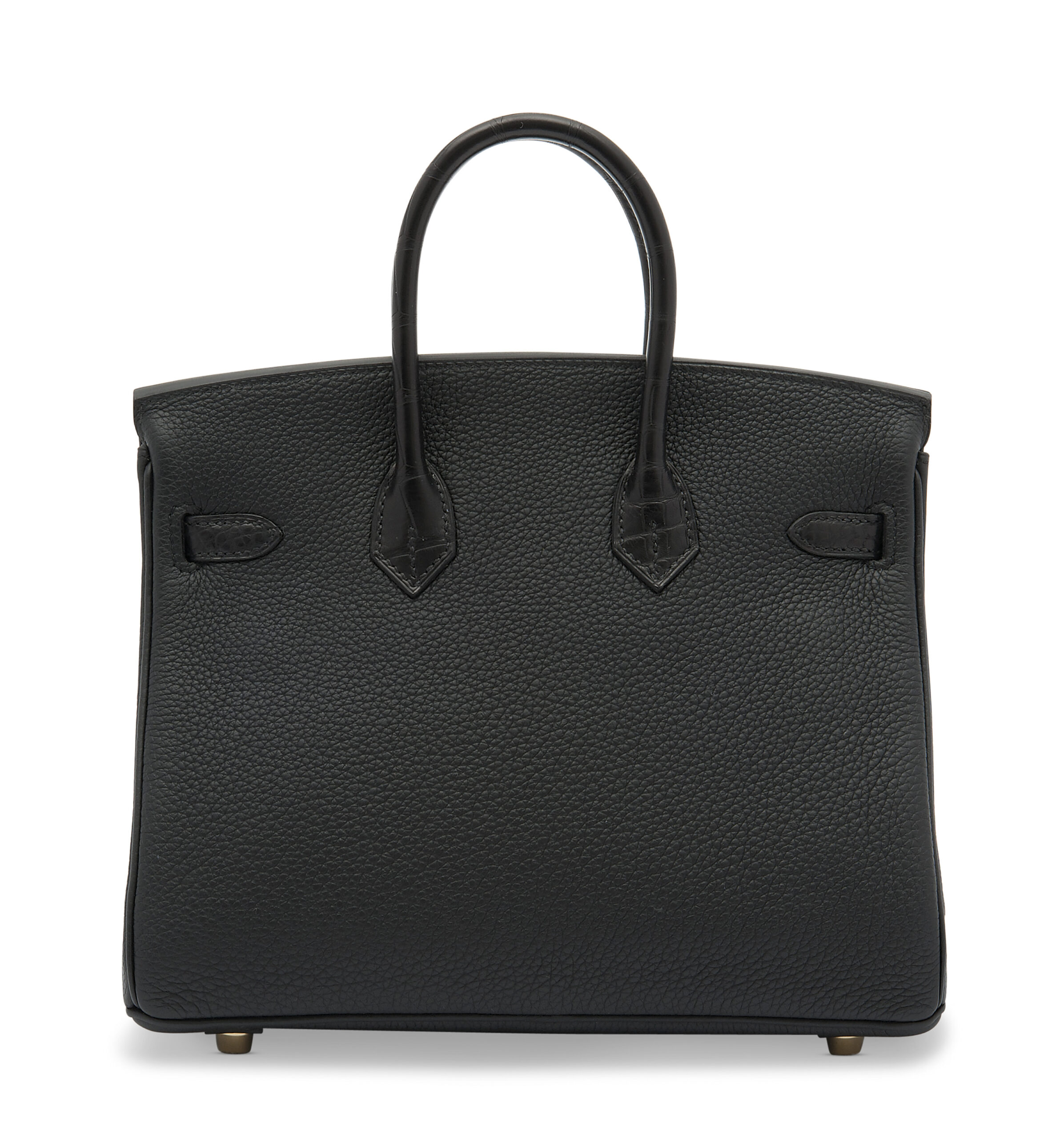 A LIMITED EDITION MATTE BLACK ALLIGATOR & TOGO LEATHER TOUCH BIRKIN 25 WITH GOLD HARDWARE - Image 2