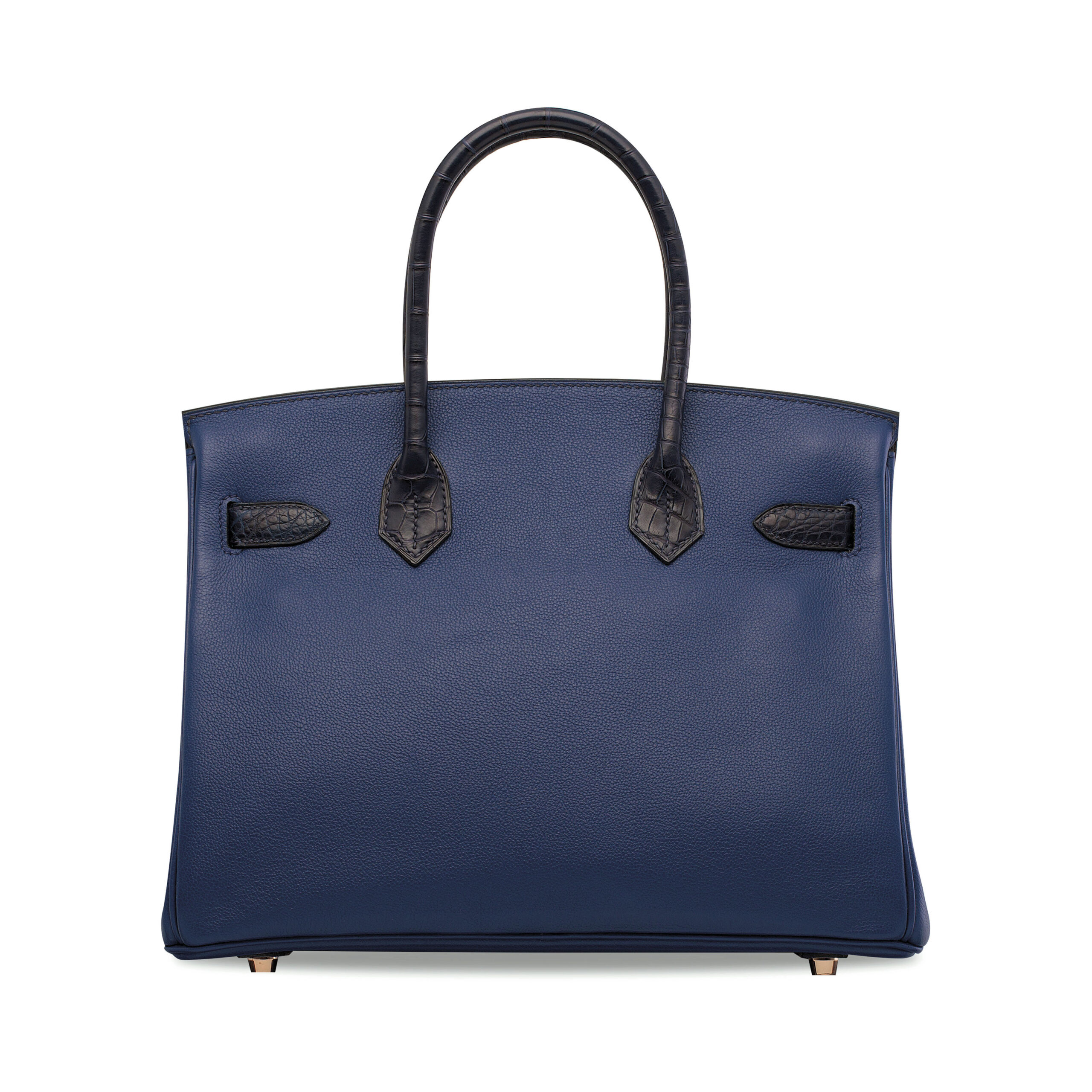 A LIMITED EDITION MATTE BLEU MARINE ALLIGATOR & BLEU SAPHIR NOVILLO LEATHER TOUCH BIRKIN 30 WITH ROSE GOLD HARDWARE - Image 2