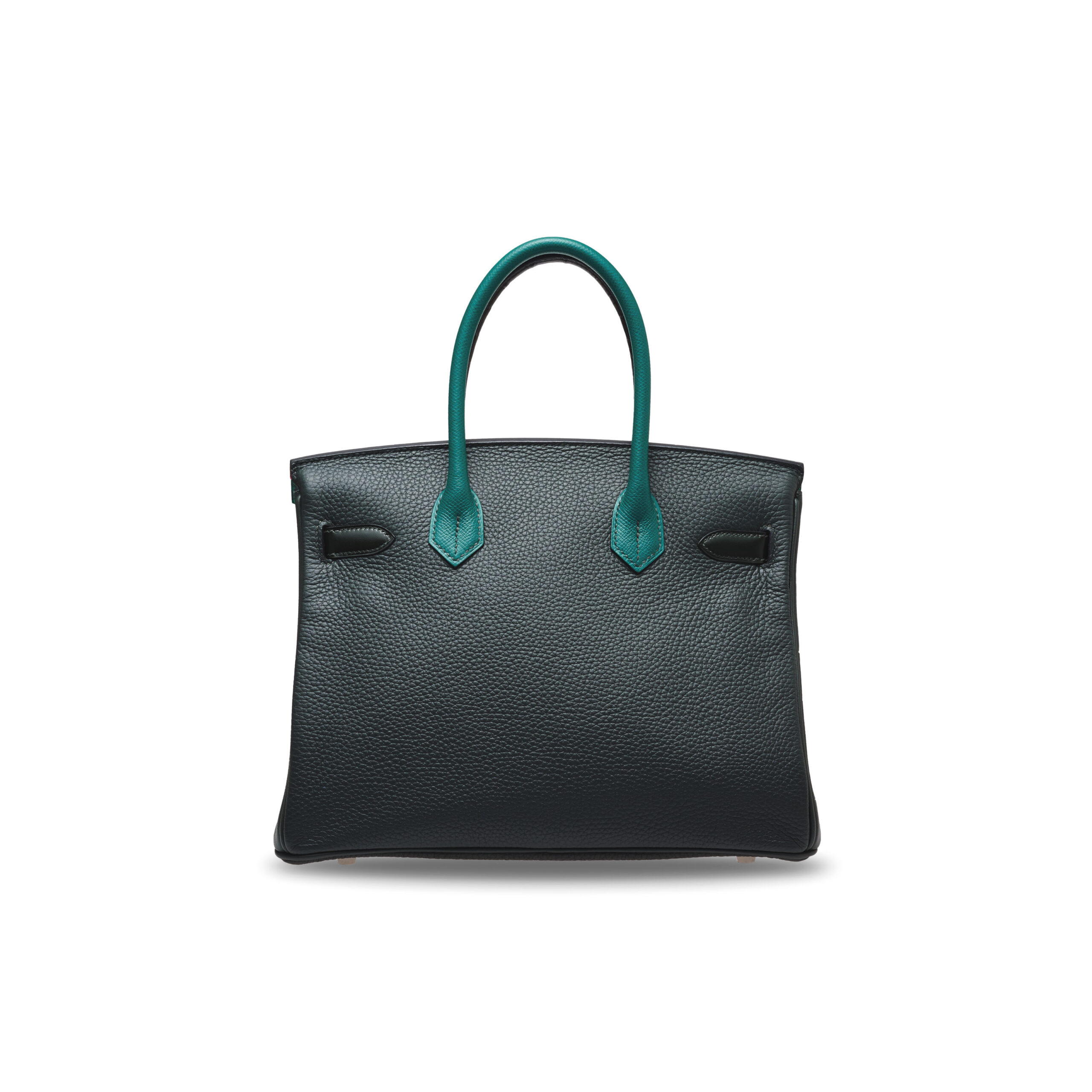 A LIMITED EDITION SHINY VERT ÉMERAUDE POROSUS CROCODILE, VERT TITIEN CLÉMENCE LEATHER & ROSE AZALÉE PATCHWORK BIRKIN 30 WITH PALLADIUM HARDWARE - Image 4