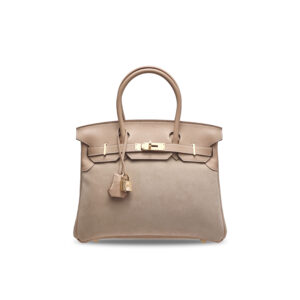 A LIMITED EDITION BEIGE SWIFT LEATHER & VEAU DOBLIS GRIZZLY BIRKIN 30 WITH PERMABRASS HARDWARE