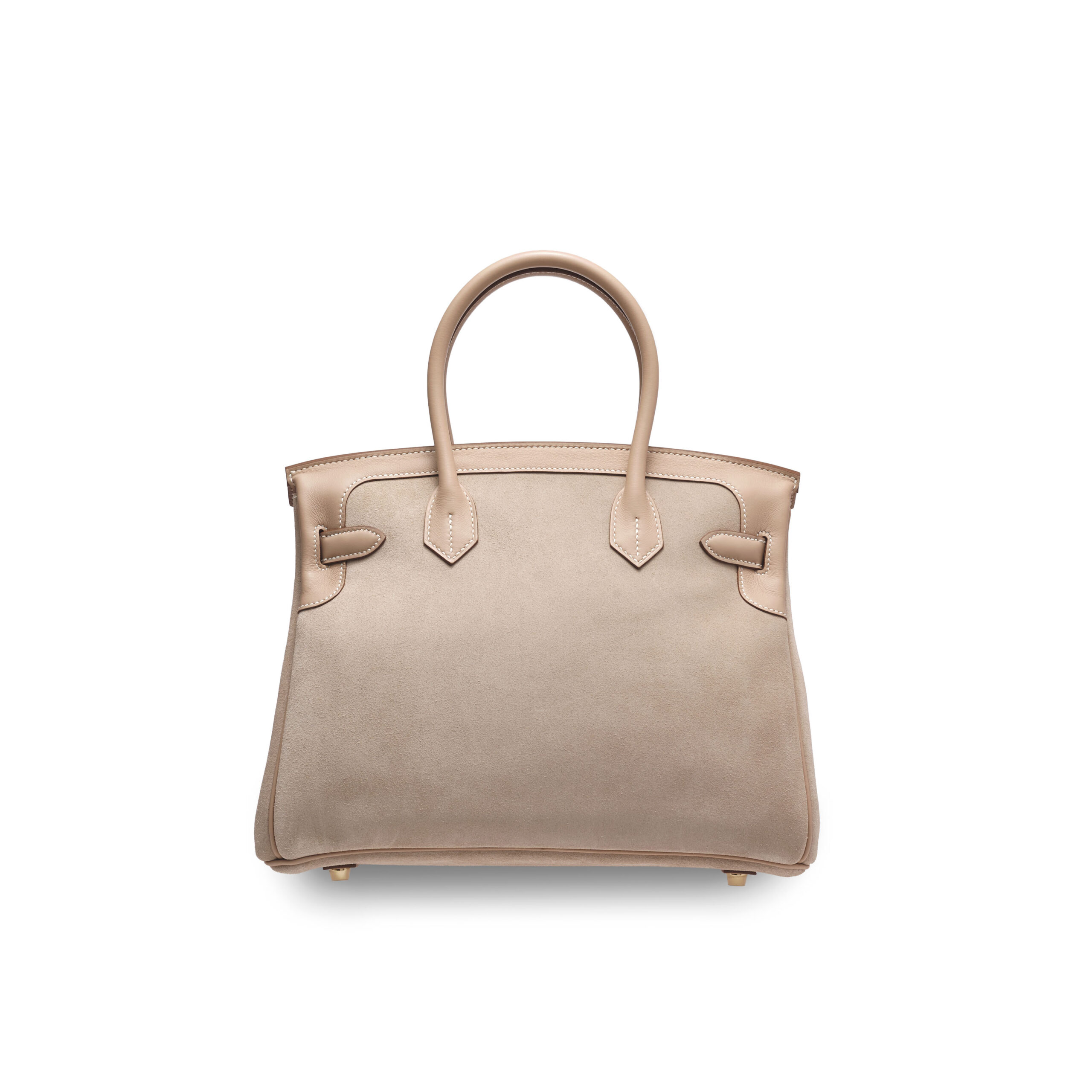 A LIMITED EDITION BEIGE SWIFT LEATHER & VEAU DOBLIS GRIZZLY BIRKIN 30 WITH PERMABRASS HARDWARE - Image 5