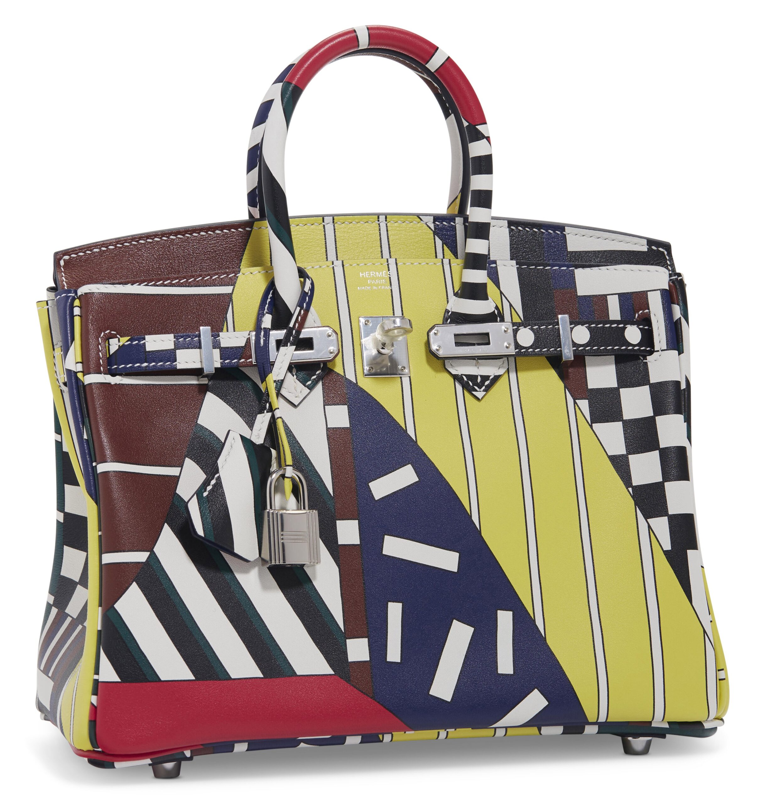 A LIMITED EDITION MULTICOLOUR SWIFT LEATHER ONE TWO THREE & AWAY WE GO BIRKIN 25 WITH PALLADIUM HARDWARE BY NIGEL PEAKE 3 A LIMITED EDITION MULTICOLOUR SWIFT LEATHER ONE TWO THREE & AWAY WE GO BIRKIN 25 WITH PALLADIUM HARDWARE BY NIGEL PEAKE - Image 3