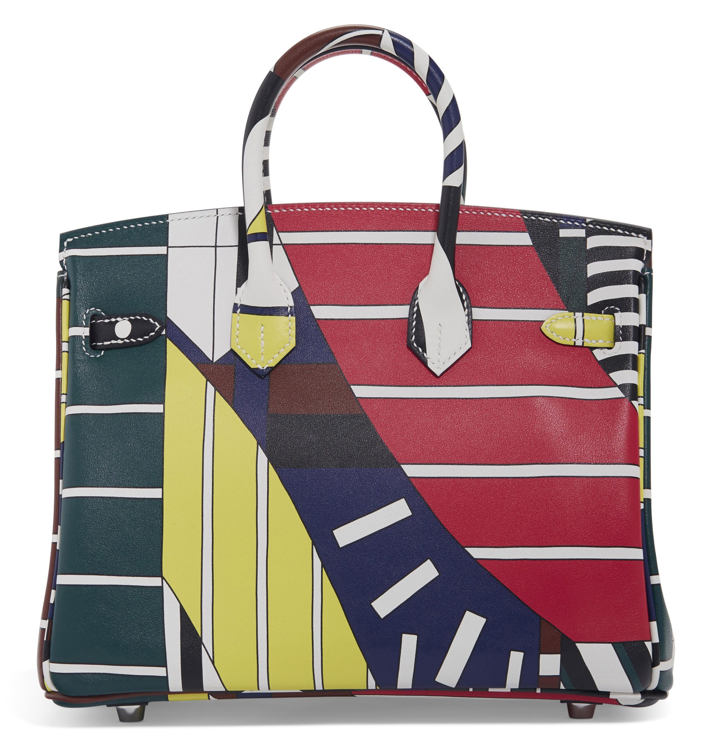 A LIMITED EDITION MULTICOLOUR SWIFT LEATHER ONE TWO THREE & AWAY WE GO BIRKIN 25 WITH PALLADIUM HARDWARE BY NIGEL PEAKE 4 A LIMITED EDITION MULTICOLOUR SWIFT LEATHER ONE TWO THREE & AWAY WE GO BIRKIN 25 WITH PALLADIUM HARDWARE BY NIGEL PEAKE - Image 4