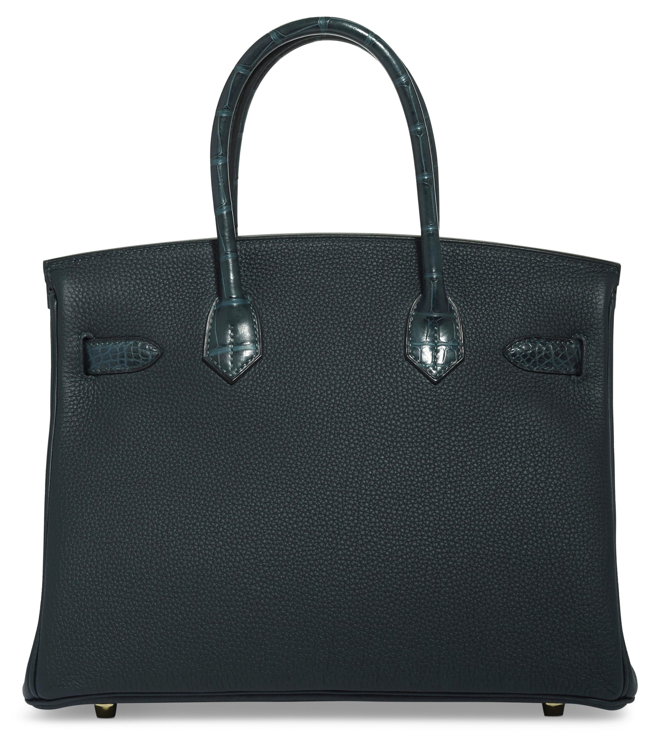 A LIMITED EDITION MATTE VERT CYPRÈS ALLIGATOR & TOGO LEATHER TOUCH BIRKIN 30 WITH GOLD HARDWARE - Image 3