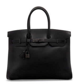 A LIMITED EDITION BLACK CALF BOX LEATHER SO BLACK BIRKIN 35 WITH BLACK PVD HARDWARE