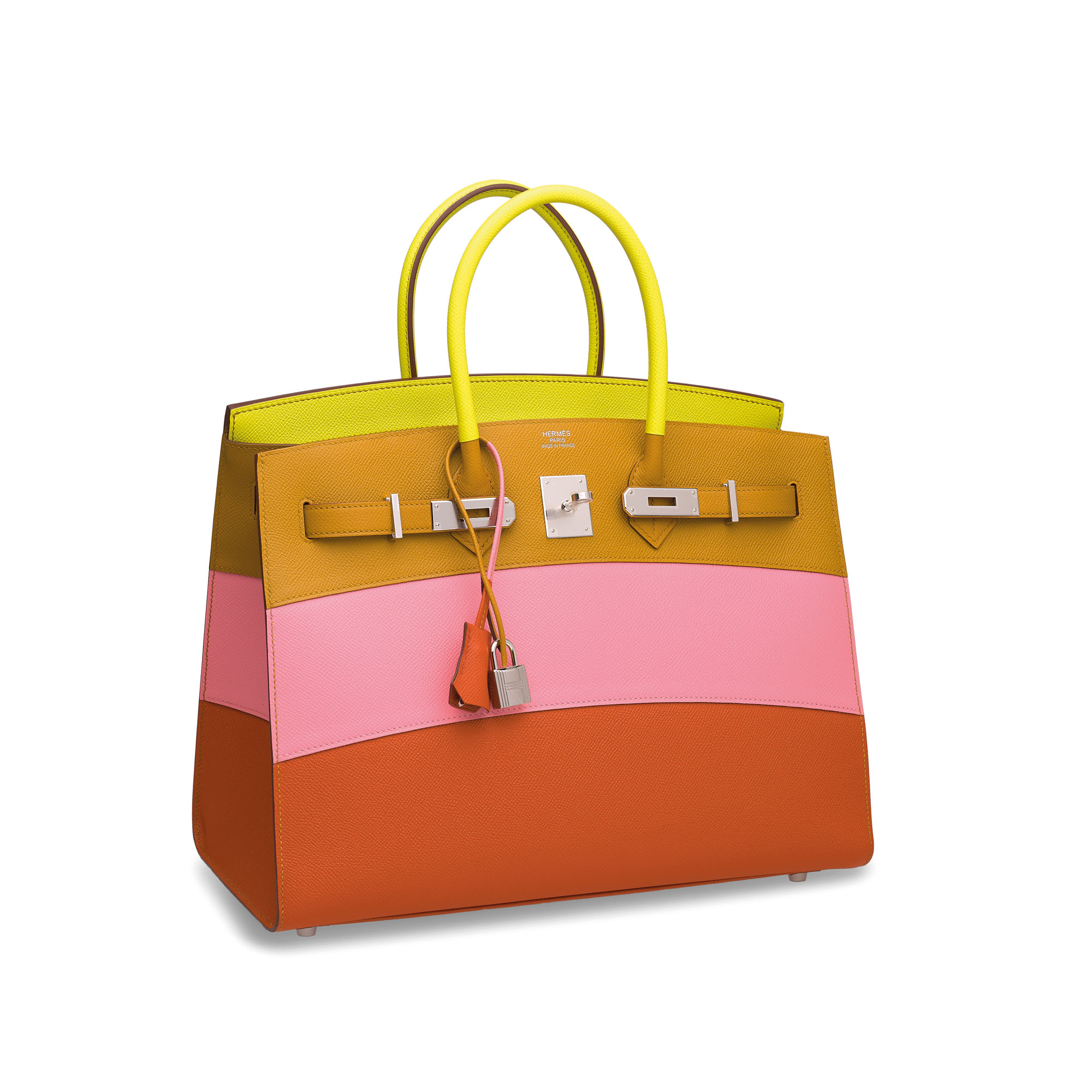 A LIMITED EDITION LIME, SESAME, ROSE CONFETTI & TERRE BATTUE EPSOM LEATHER SUNRISE RAINBOW SELLIER BIRKIN 35 WITH PALLADIUM HARDWARE - Image 4