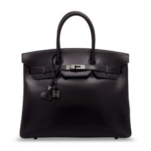 A LIMITED EDITION BLACK CALF BOX LEATHER SO BLACK BIRKIN 35 WITH BLACK PVD HARDWARE