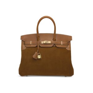 A LIMITED EDITION NATUREL BARÉNIA LEATHER & FAUVE VEAU DOBLIS GRIZZLY BIRKIN 35 WITH PERMABRASS HARDWARE