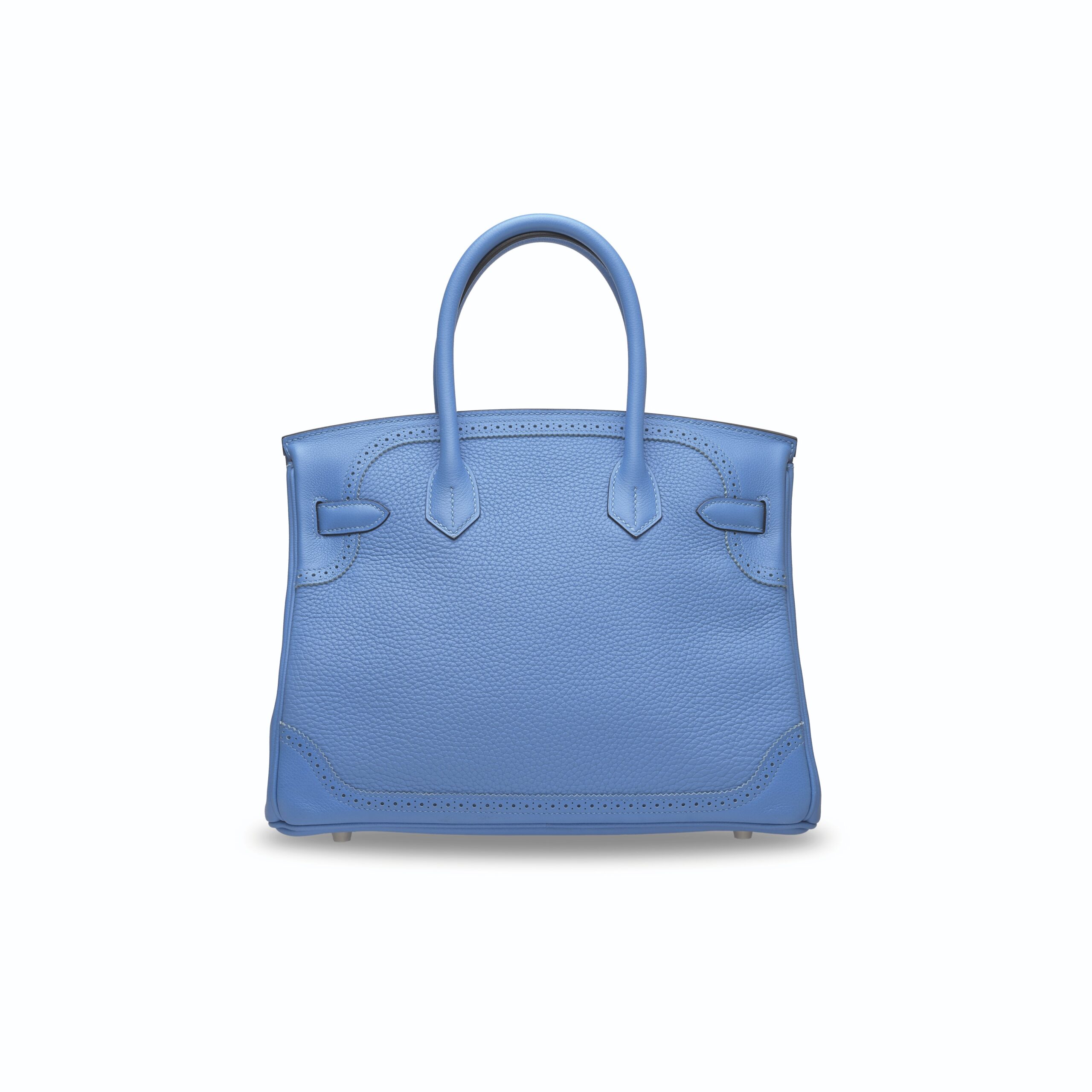 A LIMITED EDITION BLEU PARADIS CLÉMENCE LEATHER GHILLIES BIRKIN 30 WITH PALLADIUM HARDWARE - Image 6