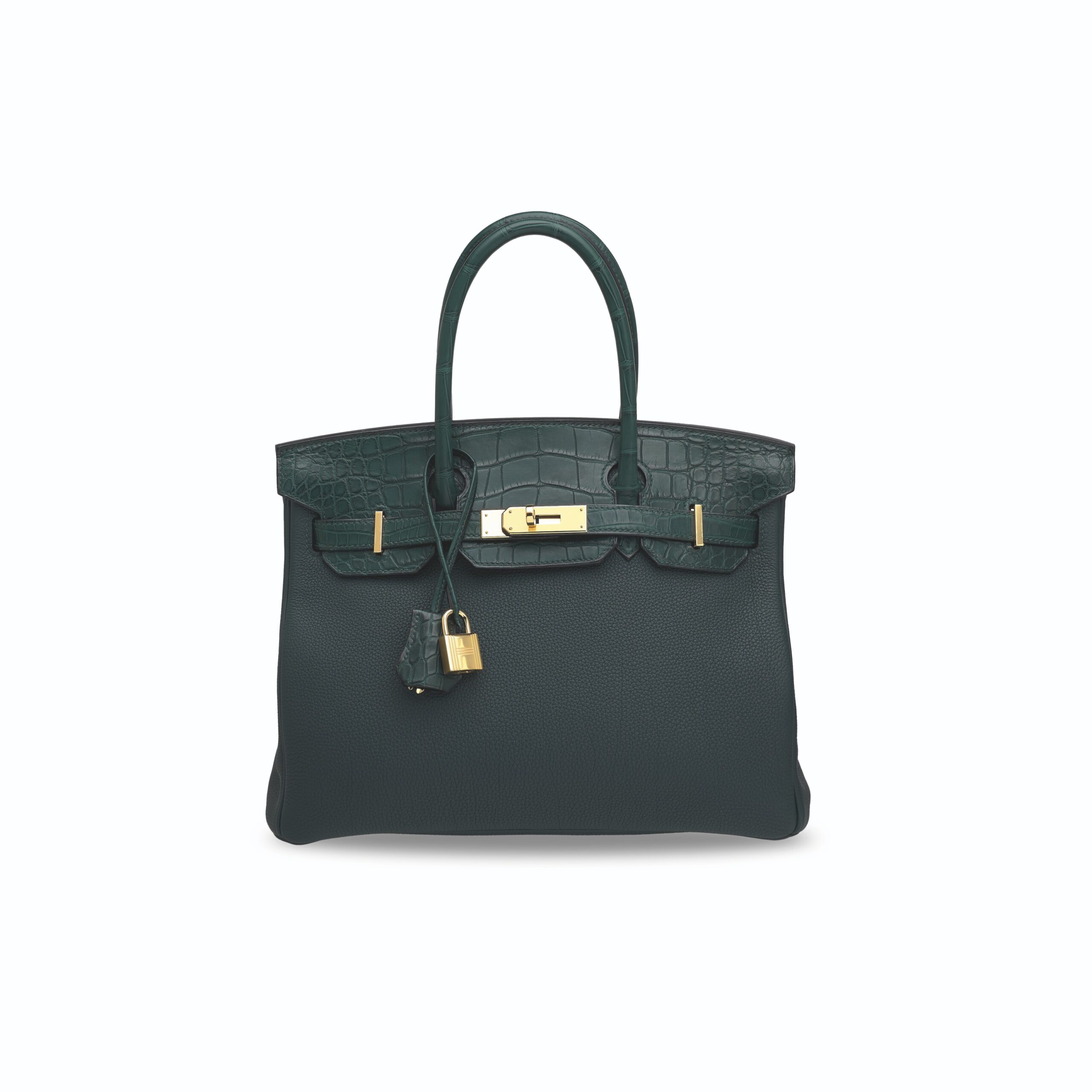 A LIMITED EDITION MATTE VERT CYPRÈS ALLIGATOR & TOGO LEATHER TOUCH BIRKIN 30 WITH GOLD HARDWARE - Image 2
