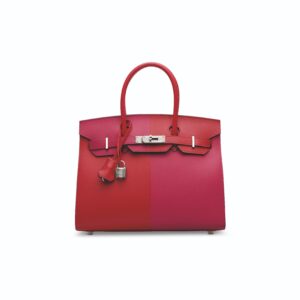 A LIMITED EDITION ROUGE DE COEUR, ROSE EXTRÊME & BLEU ZANZIBAR EPSOM LEATHER SELLIER CASAQUE BIRKIN 30 WITH PALLADIUM HARDWARE