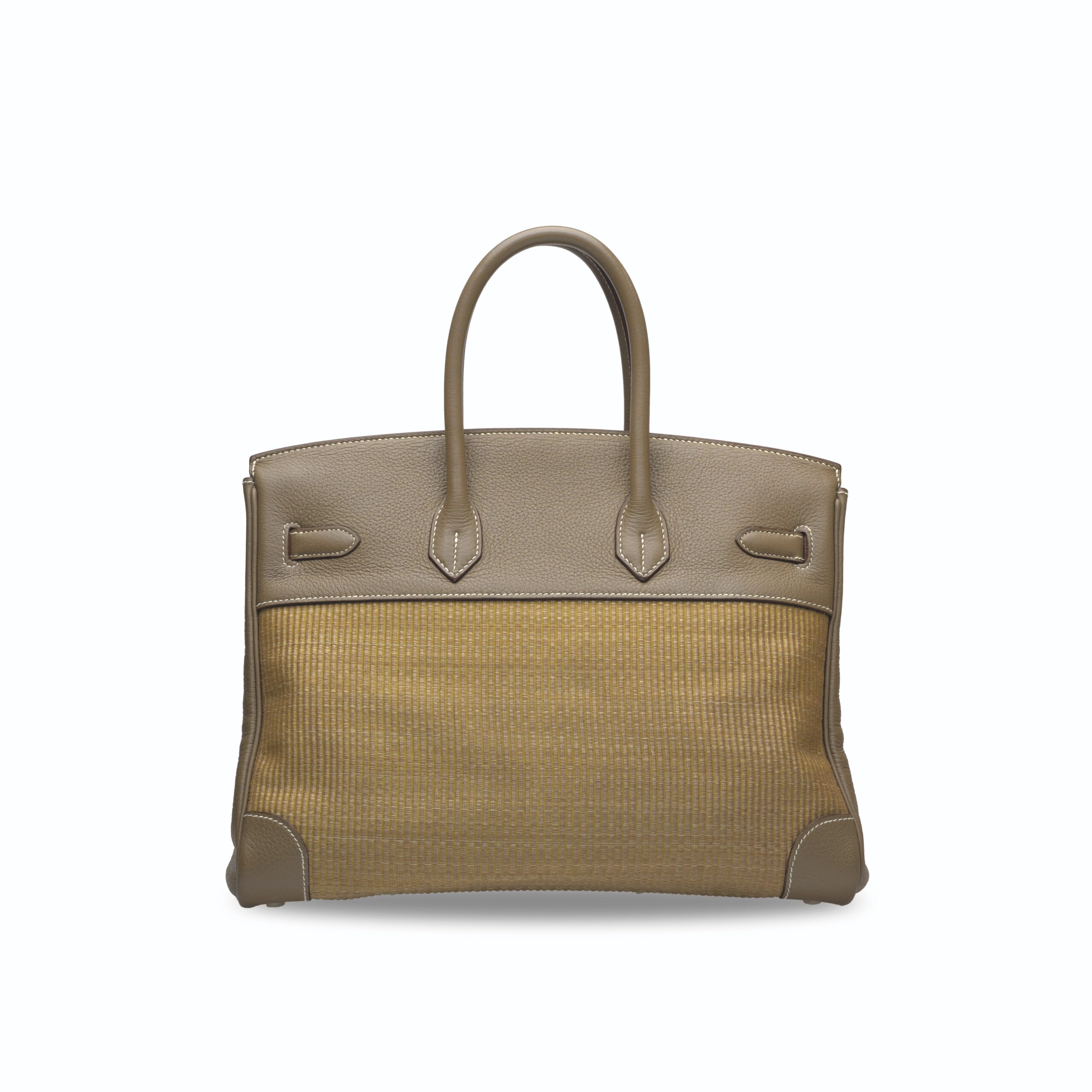 A LIMITED EDITION ÉTOUPE CLÉMENCE LEATHER & CRINOLINE BIRKIN 35 WITH PALLADIUM HARDWARE 3 A LIMITED EDITION ÉTOUPE CLÉMENCE LEATHER & CRINOLINE BIRKIN 35 WITH PALLADIUM HARDWARE - Image 3