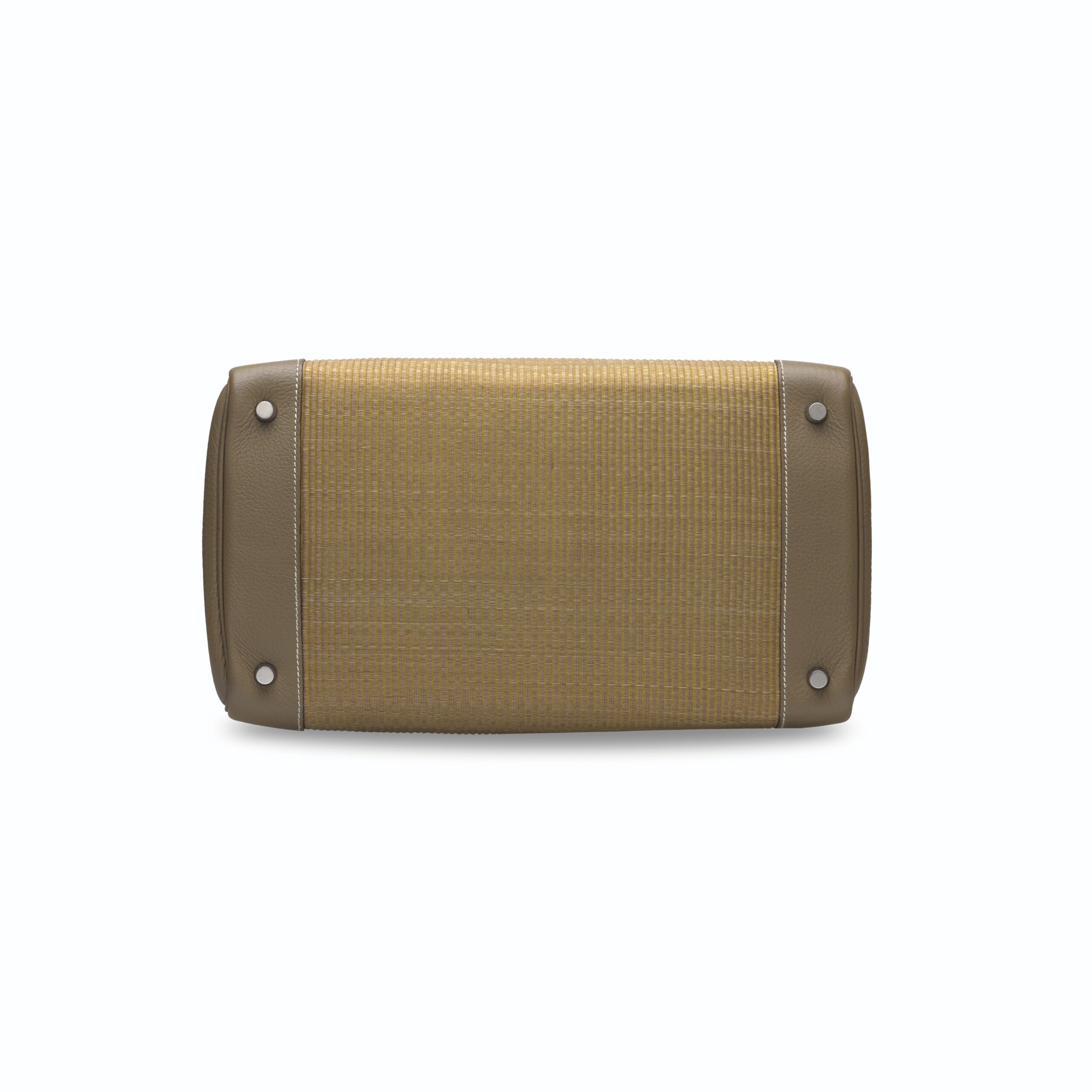 A LIMITED EDITION ÉTOUPE CLÉMENCE LEATHER & CRINOLINE BIRKIN 35 WITH PALLADIUM HARDWARE 4 A LIMITED EDITION ÉTOUPE CLÉMENCE LEATHER & CRINOLINE BIRKIN 35 WITH PALLADIUM HARDWARE - Image 4