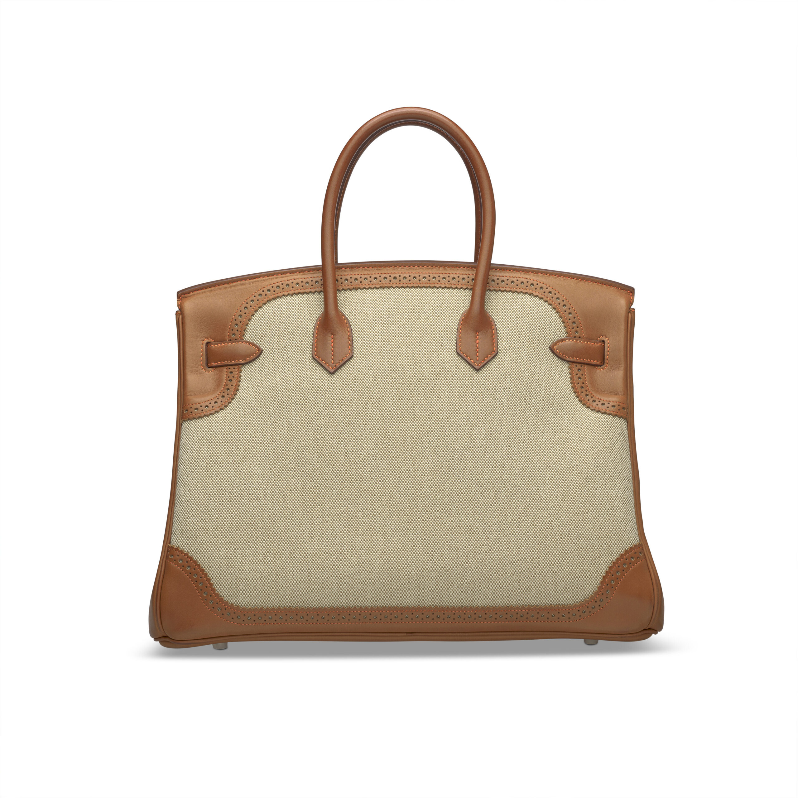 A LIMITED EDITION FAUVE BARÉNIA LEATHER & TOILE GHILLIES BIRKIN 35 WITH BRUSH PALLADIUM HARDWARE 3 A LIMITED EDITION FAUVE BARÉNIA LEATHER & TOILE GHILLIES BIRKIN 35 WITH BRUSH PALLADIUM HARDWARE - Image 3