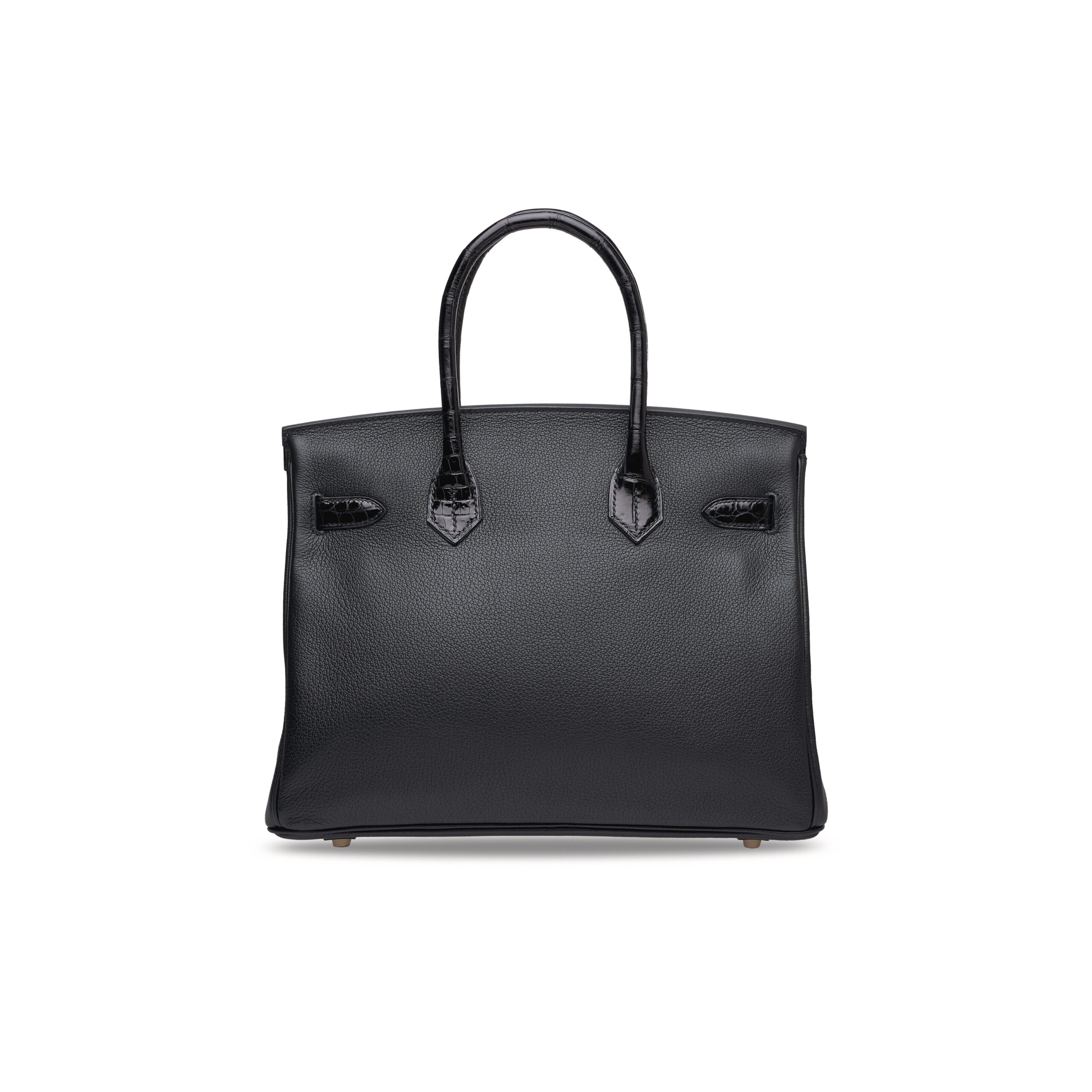 A LIMITED EDITION SHINY BLACK NILOTICUS CROCODILE & NOVILLO LEATHER TOUCH BIRKIN 30 WITH ROSE GOLD HARDWARE - Image 4