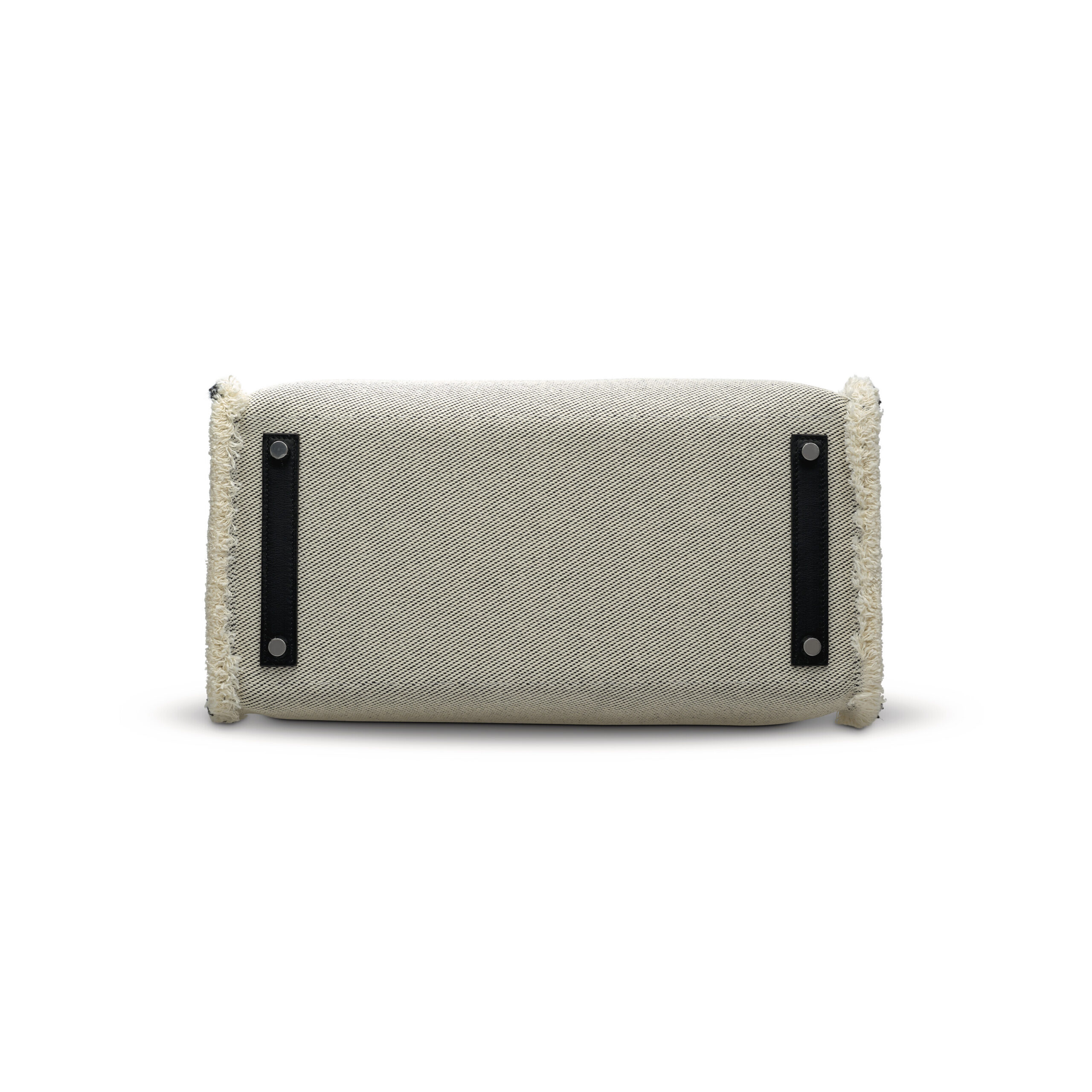 A LIMITED EDITION BLACK SWIFT LEATHER & TWILL H CANVAS FRAY FRAY BIRKIN 35 WITH PALLADIUM HARDWARE 4 A LIMITED EDITION BLACK SWIFT LEATHER & TWILL H CANVAS FRAY FRAY BIRKIN 35 WITH PALLADIUM HARDWARE - Image 4