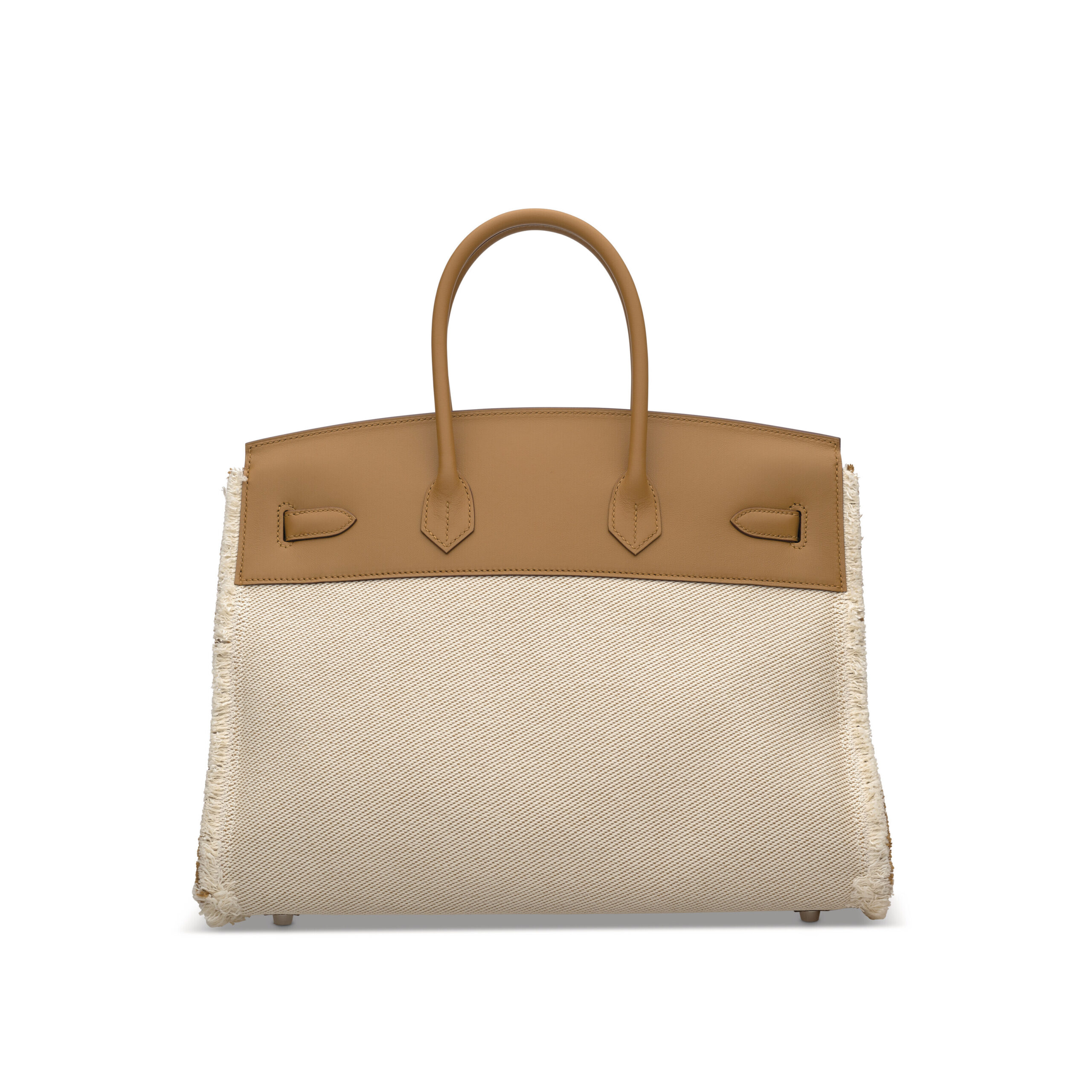 A LIMITED EDITION SESAME SWIFT LEATHER & TWILL H CANVAS FRAY FRAY BIRKIN 35 WITH PALLADIUM HARDWARE 3 A LIMITED EDITION SESAME SWIFT LEATHER & TWILL H CANVAS FRAY FRAY BIRKIN 35 WITH PALLADIUM HARDWARE - Image 3