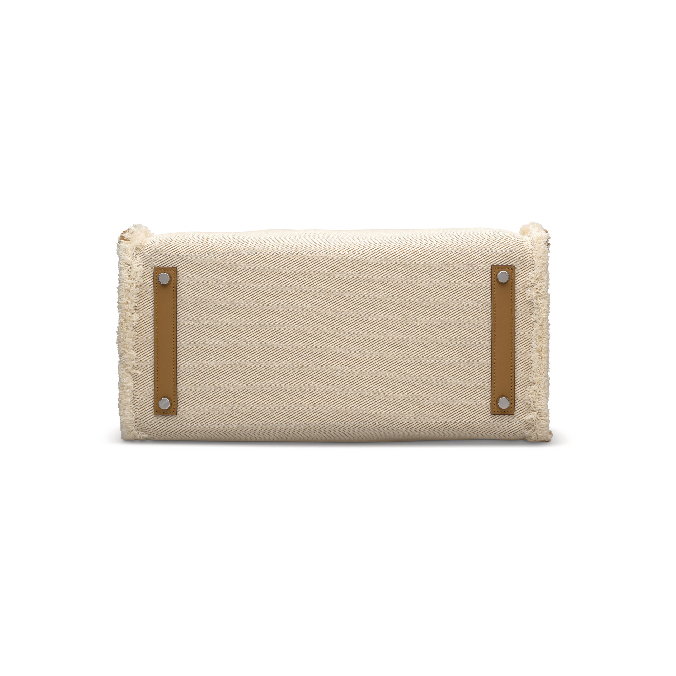 A LIMITED EDITION SESAME SWIFT LEATHER & TWILL H CANVAS FRAY FRAY BIRKIN 35 WITH PALLADIUM HARDWARE 4 A LIMITED EDITION SESAME SWIFT LEATHER & TWILL H CANVAS FRAY FRAY BIRKIN 35 WITH PALLADIUM HARDWARE - Image 4