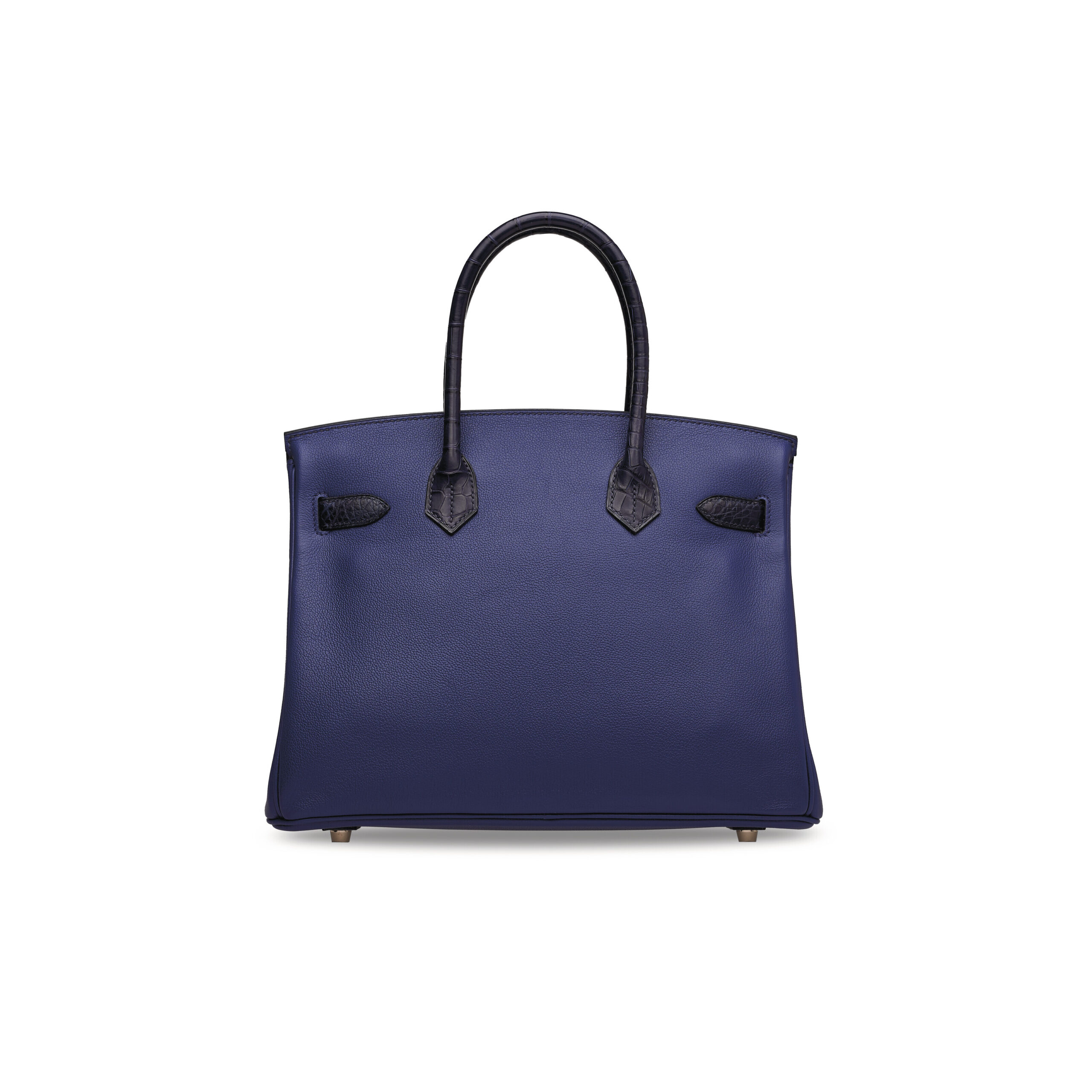 A LIMITED EDITION MATTE BLEU MARINE ALLIGATOR & BLEU SAPHIR NOVILLO LEATHER TOUCH BIRKIN 30 WITH ROSE GOLD HARDWARE 4 A LIMITED EDITION MATTE BLEU MARINE ALLIGATOR & BLEU SAPHIR NOVILLO LEATHER TOUCH BIRKIN 30 WITH ROSE GOLD HARDWARE - Image 4