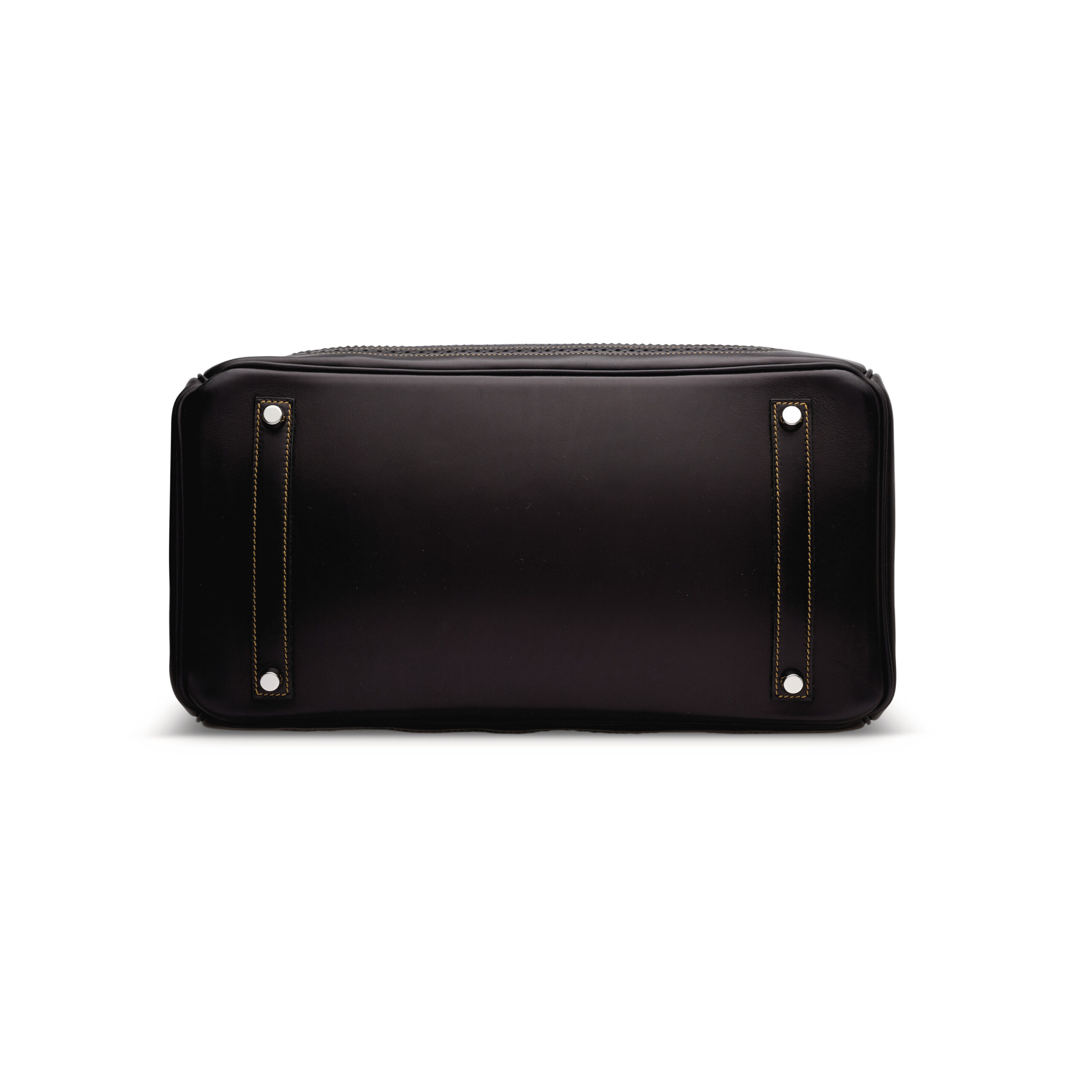 A LIMITED EDITION DENIM CANVAS & BLACK EVERCALF LEATHER GHILLIES BIRKIN 35 WITH BRUSH PALLADIUM HARDWARE 2 A LIMITED EDITION DENIM CANVAS & BLACK EVERCALF LEATHER GHILLIES BIRKIN 35 WITH BRUSH PALLADIUM HARDWARE - Image 2