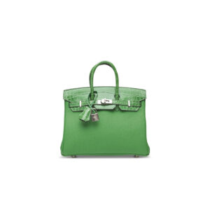 A LIMITED EDITION SHINY CACTUS NILOTICUS CROCODILE & BAMBOU TOGO LEATHER TOUCH BIRKIN 25 WITH PALLADIUM HARDWARE