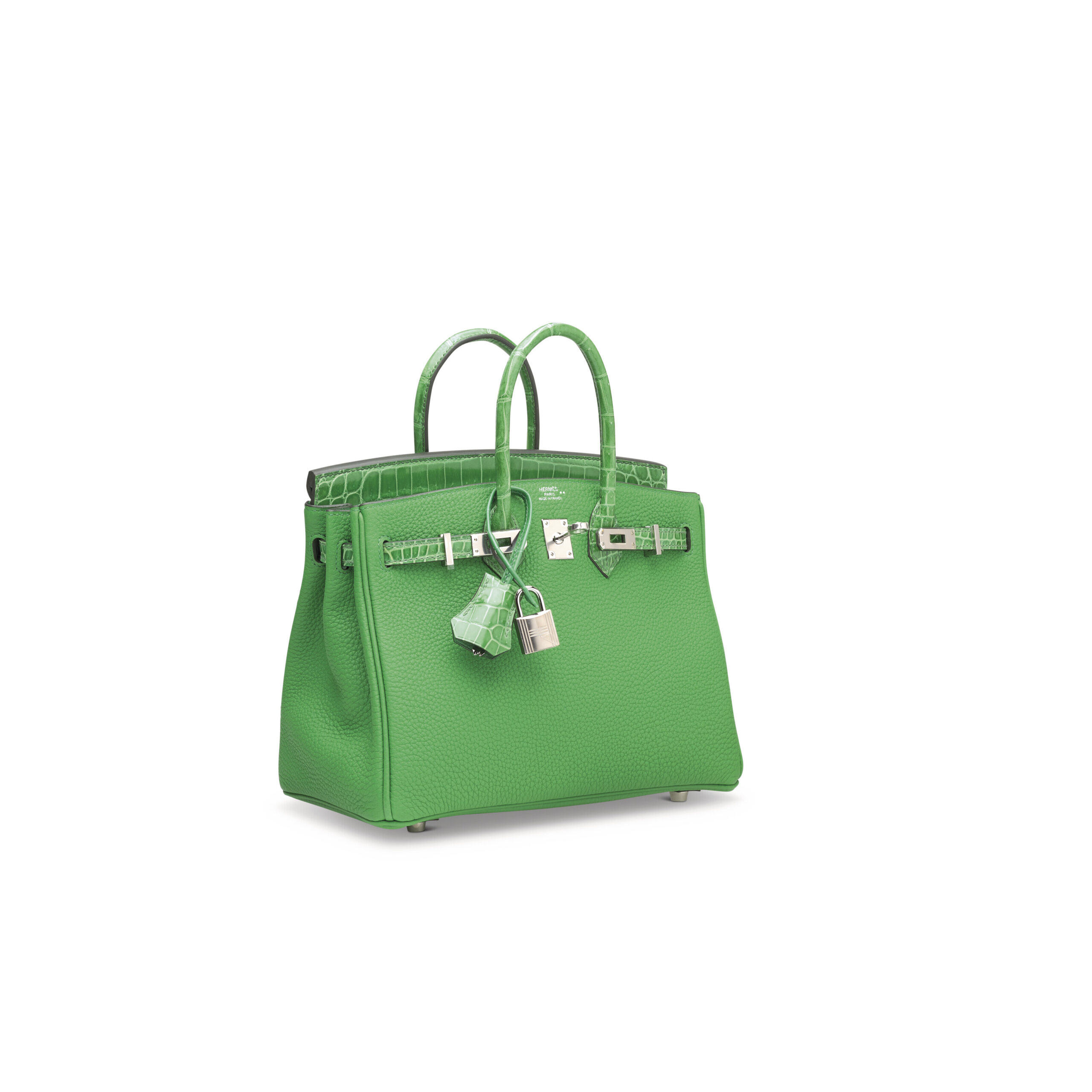 A LIMITED EDITION SHINY CACTUS NILOTICUS CROCODILE & BAMBOU TOGO LEATHER TOUCH BIRKIN 25 WITH PALLADIUM HARDWARE 5 A LIMITED EDITION SHINY CACTUS NILOTICUS CROCODILE & BAMBOU TOGO LEATHER TOUCH BIRKIN 25 WITH PALLADIUM HARDWARE - Image 5