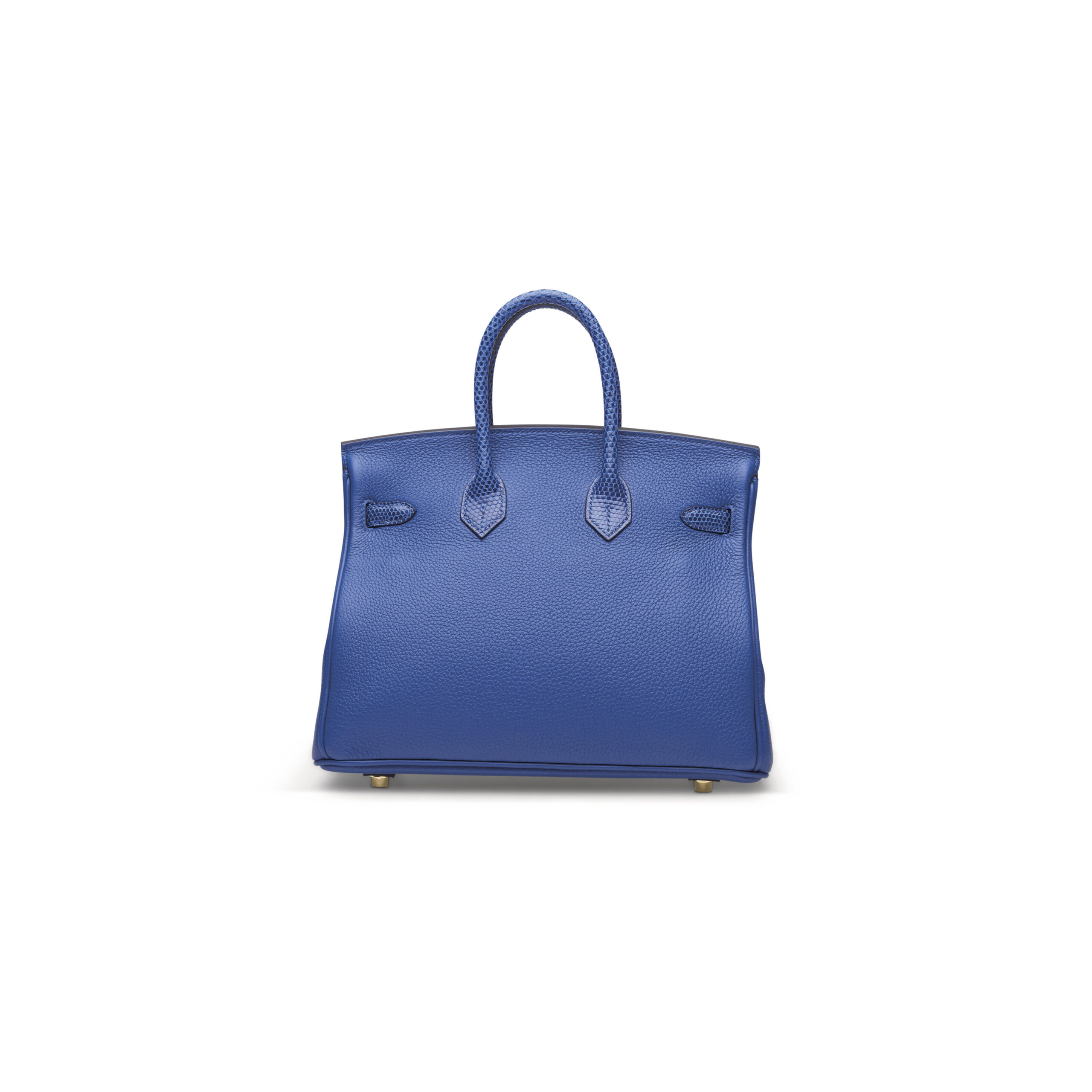 A LIMITED EDITION SHINY BLEU FRANCE NILOTICUS LIZARD & TOGO LEATHER TOUCH BIRKIN 25 WITH PERMABRASS HARDWARE 4 A LIMITED EDITION SHINY BLEU FRANCE NILOTICUS LIZARD & TOGO LEATHER TOUCH BIRKIN 25 WITH PERMABRASS HARDWARE - Image 4