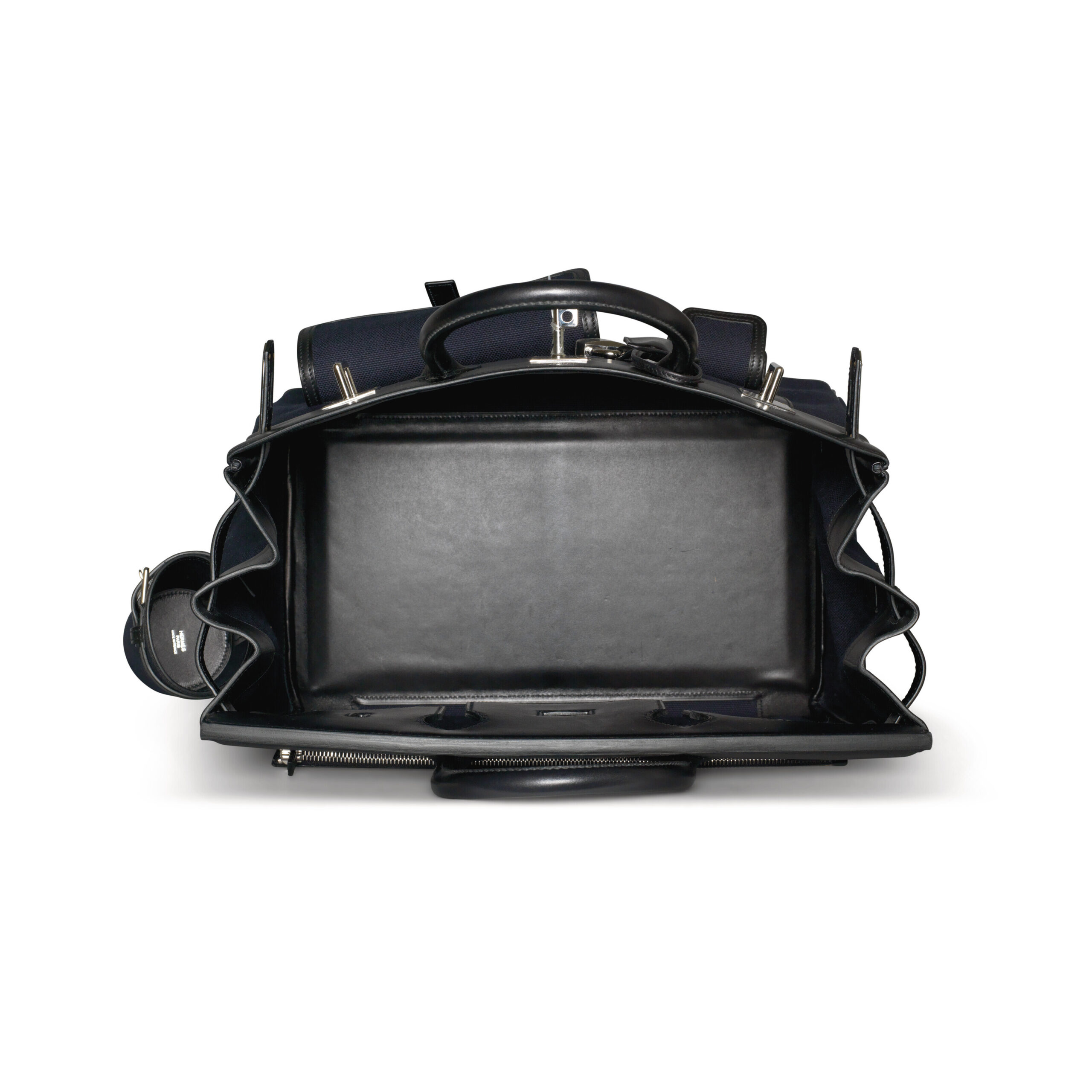 A LIMITED EDITION BLEU MARINE CANVAS & BLACK EVERCOLOR LEATHER CARGO HAC BIRKIN 40 WITH PALLADIUM HARDWARE 6 A LIMITED EDITION BLEU MARINE CANVAS & BLACK EVERCOLOR LEATHER CARGO HAC BIRKIN 40 WITH PALLADIUM HARDWARE - Image 6