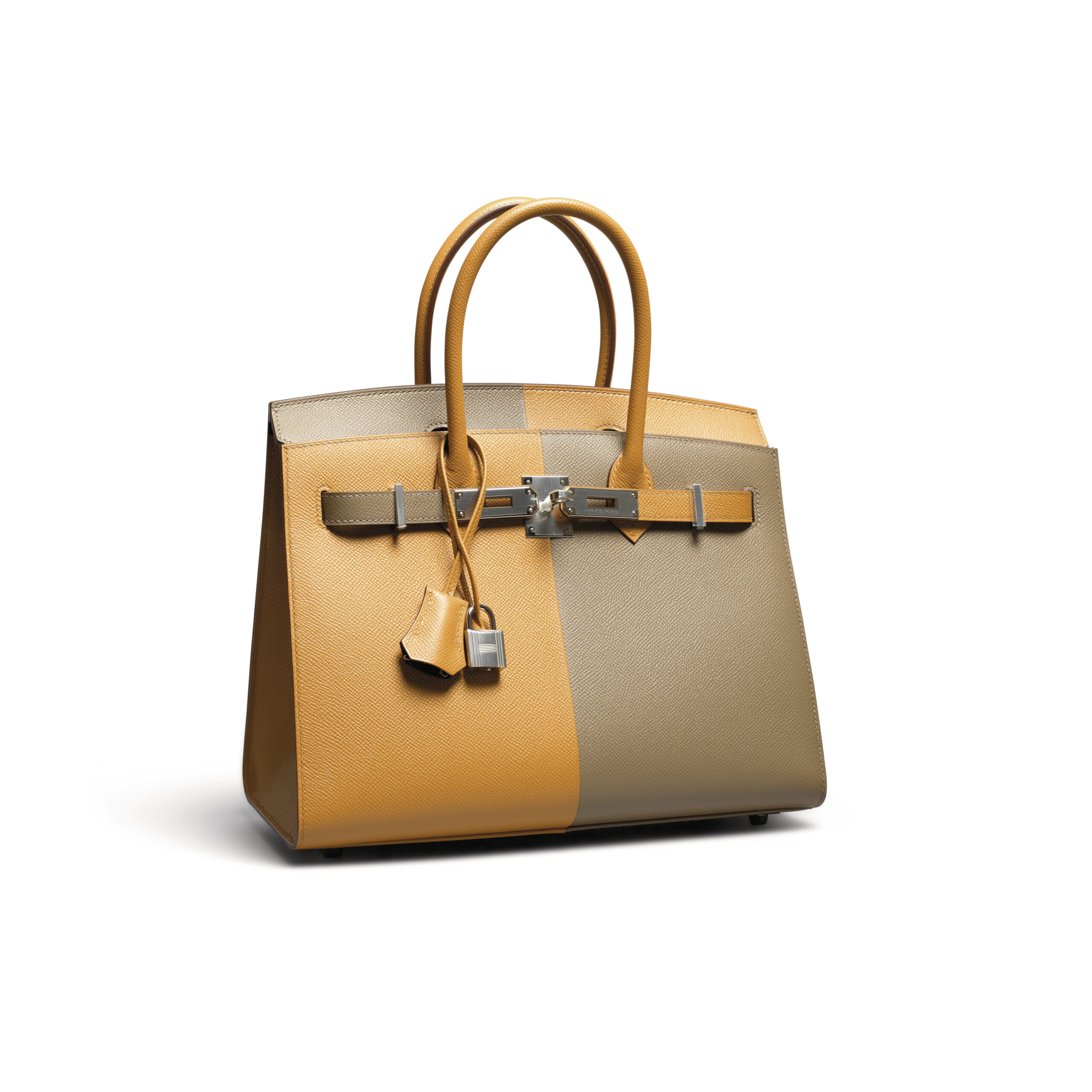 A LIMITED EDITION SESAME, ÉTOUPE & BLEU INDIGO EPSOM LEATHER SELLIER CASAQUE BIRKIN 30 WITH PALLADIUM HARDWARE 3 A LIMITED EDITION SESAME, ÉTOUPE & BLEU INDIGO EPSOM LEATHER SELLIER CASAQUE BIRKIN 30 WITH PALLADIUM HARDWARE - Image 3