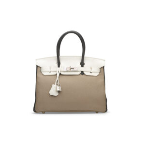 A LIMITED EDITION TRI-COLOR GRIS TOURTERELLE, WHITE & GRAPHITE CLÉMENCE LEATHER BIRKIN 30 WITH PALLADIUM HARDWARE