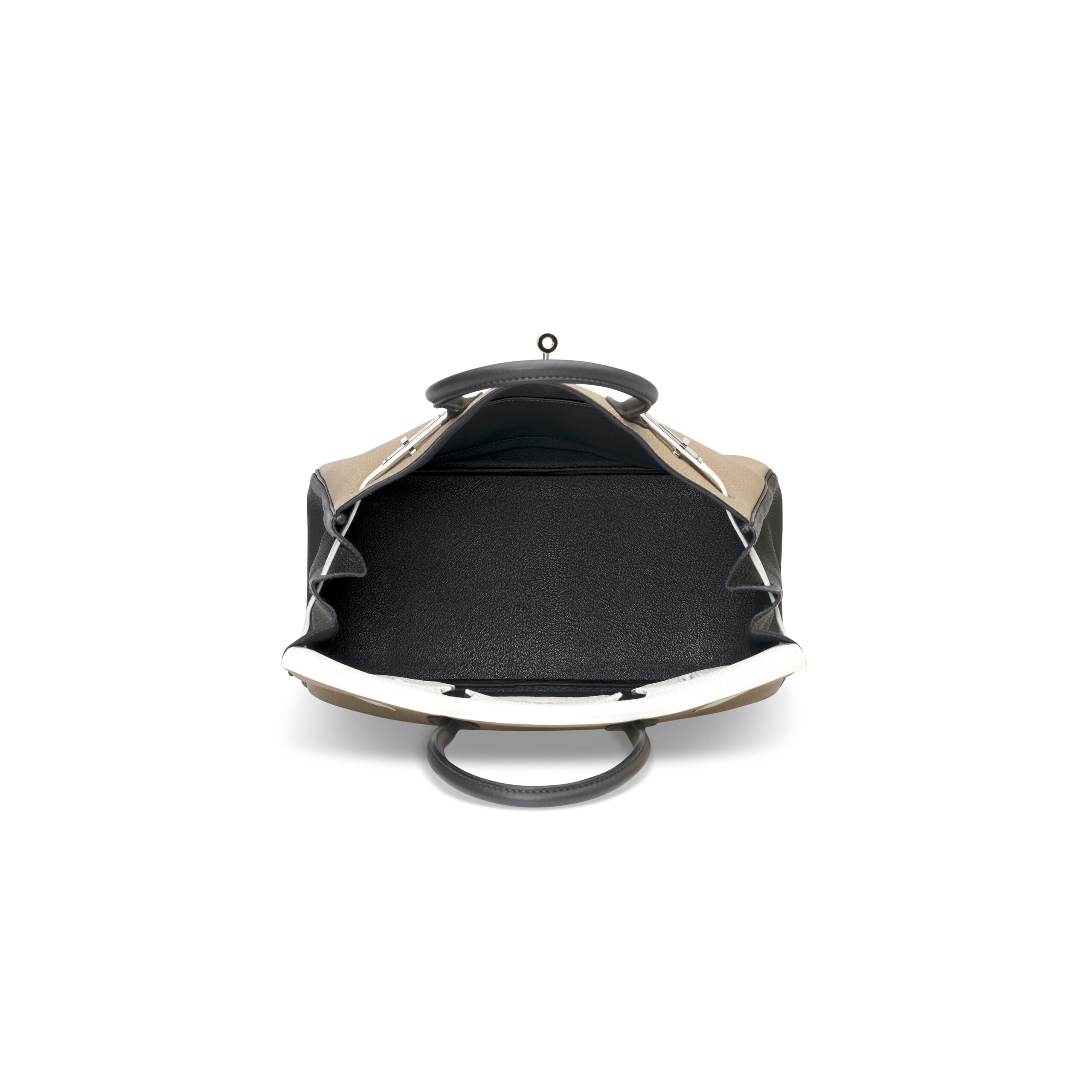 A LIMITED EDITION TRI-COLOR GRIS TOURTERELLE, WHITE & GRAPHITE CLÉMENCE LEATHER BIRKIN 30 WITH PALLADIUM HARDWARE 6 A LIMITED EDITION TRI-COLOR GRIS TOURTERELLE, WHITE & GRAPHITE CLÉMENCE LEATHER BIRKIN 30 WITH PALLADIUM HARDWARE - Image 6