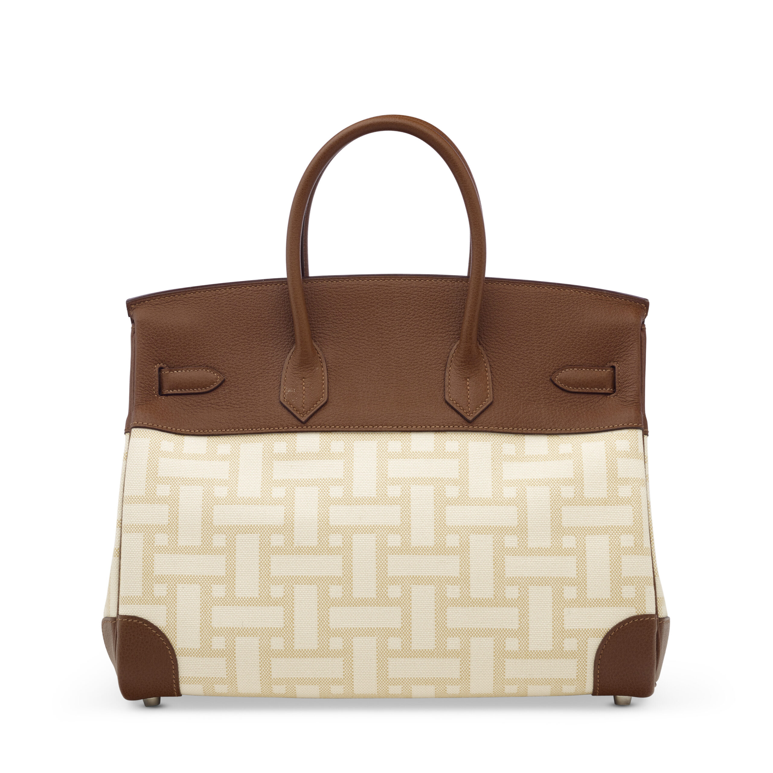 A LIMITED EDITION MARRON D'INDE NEGONDA LEATHER & TOILE MOSAIQUE BIRKIN 35 WITH PALLADIUM HARDWARE 6 A LIMITED EDITION MARRON D'INDE NEGONDA LEATHER & TOILE MOSAIQUE BIRKIN 35 WITH PALLADIUM HARDWARE - Image 6