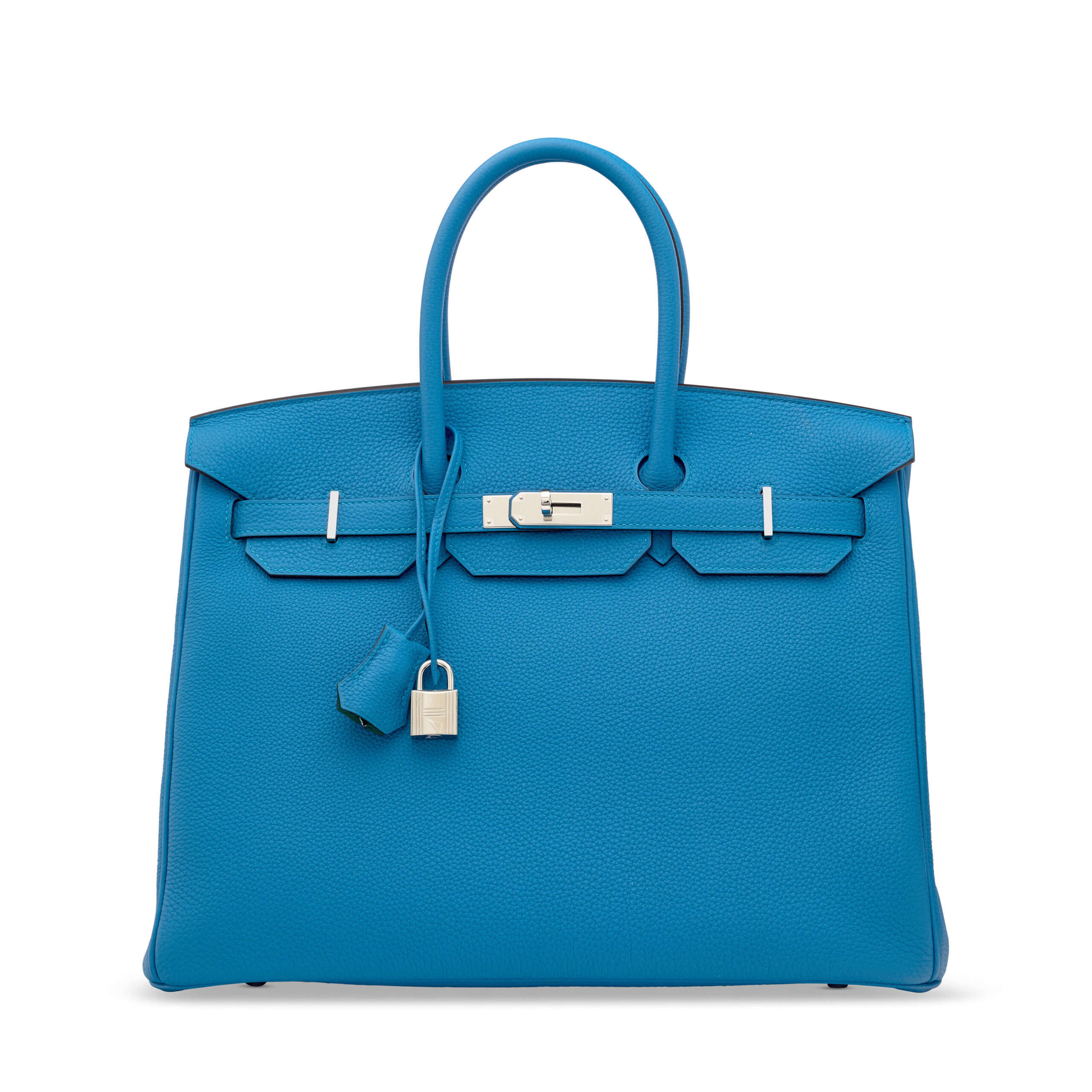 A LIMITED EDITION BLEU ZANZIBAR & MALACHITE TOGO LEATHER VERSO BIRKIN 35 WITH PALLADIUM HARDWARE - Image 4