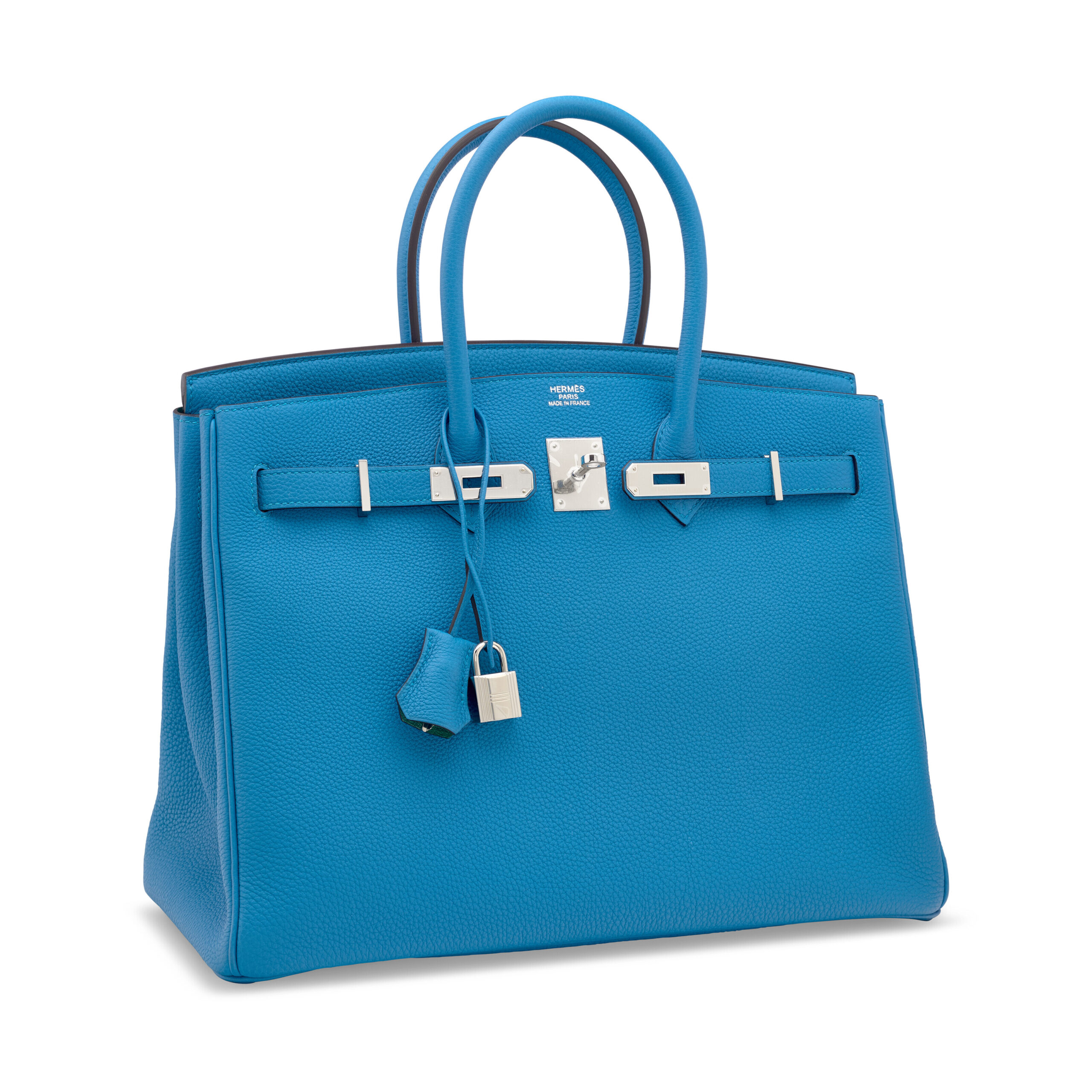 A LIMITED EDITION BLEU ZANZIBAR & MALACHITE TOGO LEATHER VERSO BIRKIN 35 WITH PALLADIUM HARDWARE - Image 5