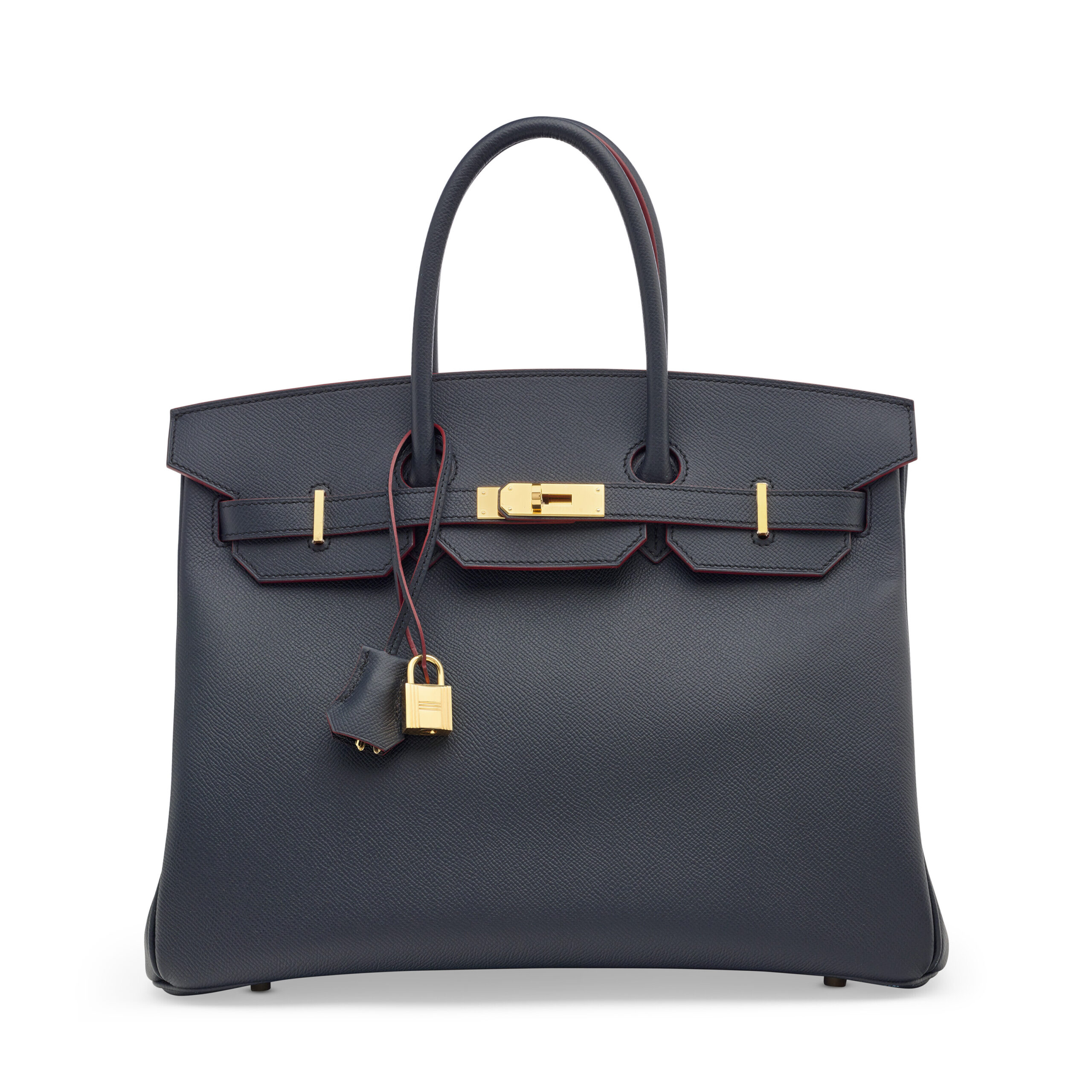 A LIMITED EDITION BLEU INDIGO & ROUGE H EPSOM LEATHER CONTOUR BIRKIN 35 WITH GOLD HARDWARE 5 A LIMITED EDITION BLEU INDIGO & ROUGE H EPSOM LEATHER CONTOUR BIRKIN 35 WITH GOLD HARDWARE - Image 5