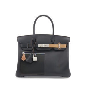 A LIMITED EDITION BLEU MARINE, BLACK, CHAI & ÉTOUPE SWIFT LEATHER COLOROMATIC BIRKIN 30 WITH PALLADIUM HARDWARE