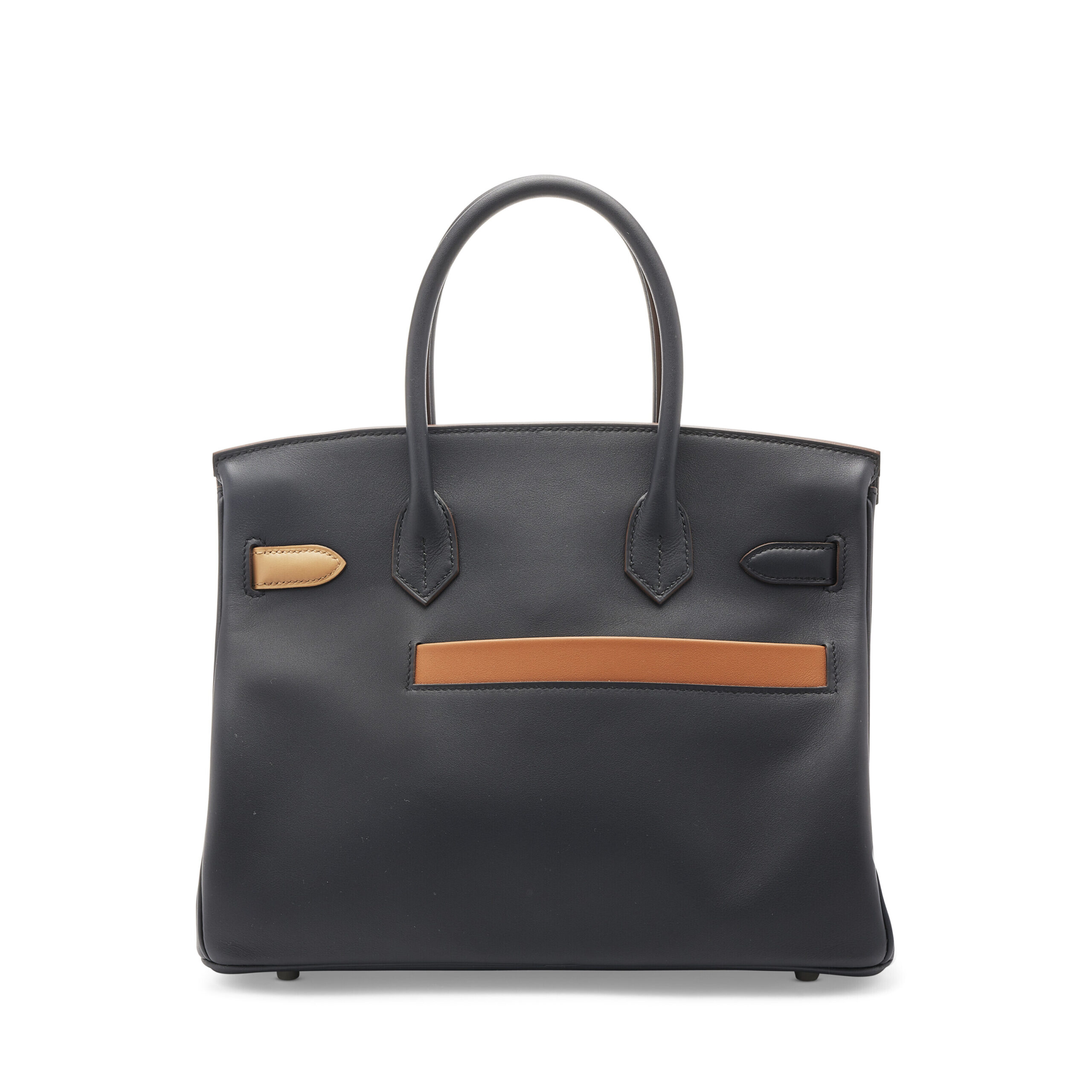 A LIMITED EDITION BLEU MARINE, BLACK, CHAI & ÉTOUPE SWIFT LEATHER COLOROMATIC BIRKIN 30 WITH PALLADIUM HARDWARE 5 A LIMITED EDITION BLEU MARINE, BLACK, CHAI & ÉTOUPE SWIFT LEATHER COLOROMATIC BIRKIN 30 WITH PALLADIUM HARDWARE - Image 5