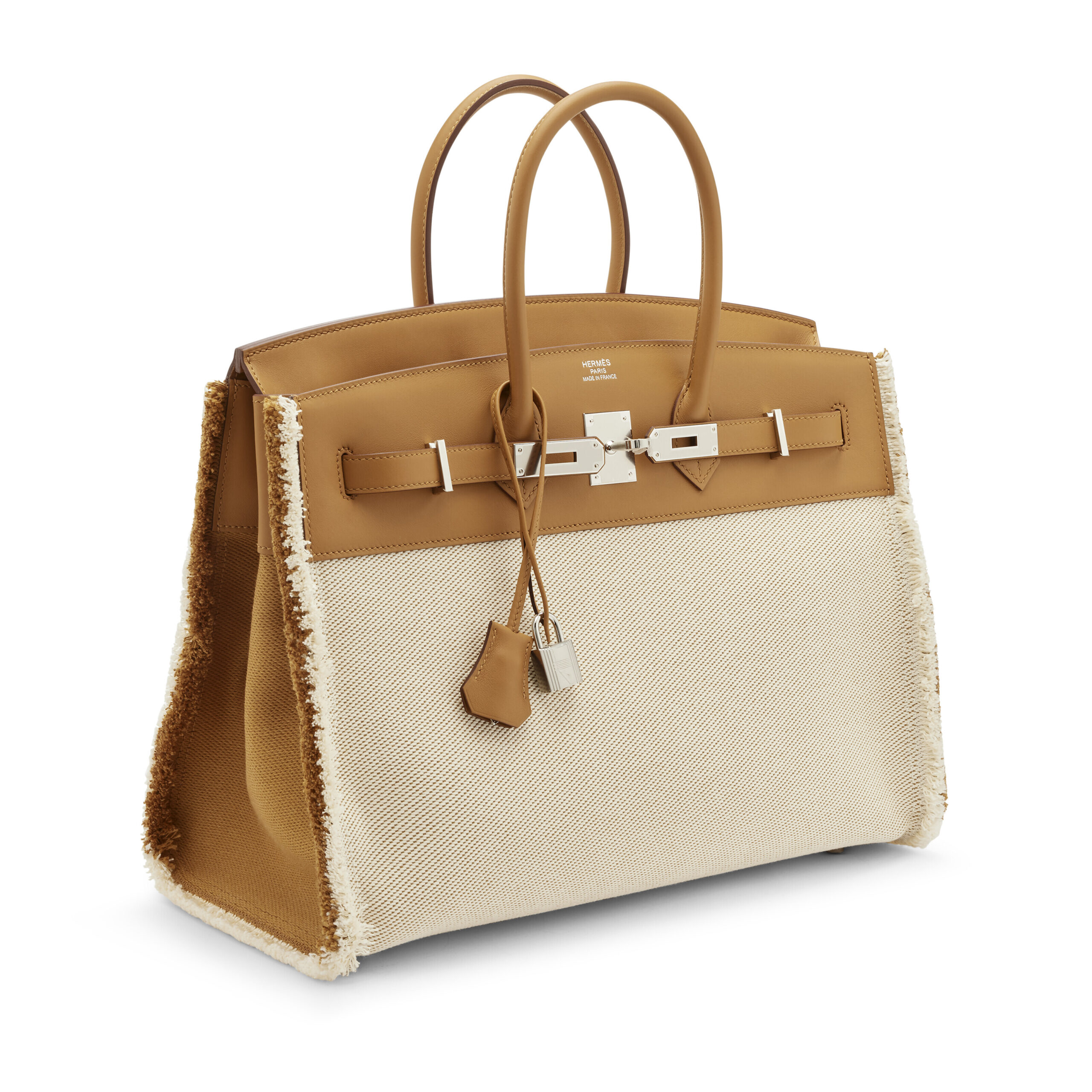 A LIMITED EDITION SÉSAME TOILE H & DÉSERT SWIFT LEATHER FRAY FRAY BIRKIN 35 WITH PALLADIUM HARDWARE 3 A LIMITED EDITION SÉSAME TOILE H & DÉSERT SWIFT LEATHER FRAY FRAY BIRKIN 35 WITH PALLADIUM HARDWARE - Image 3